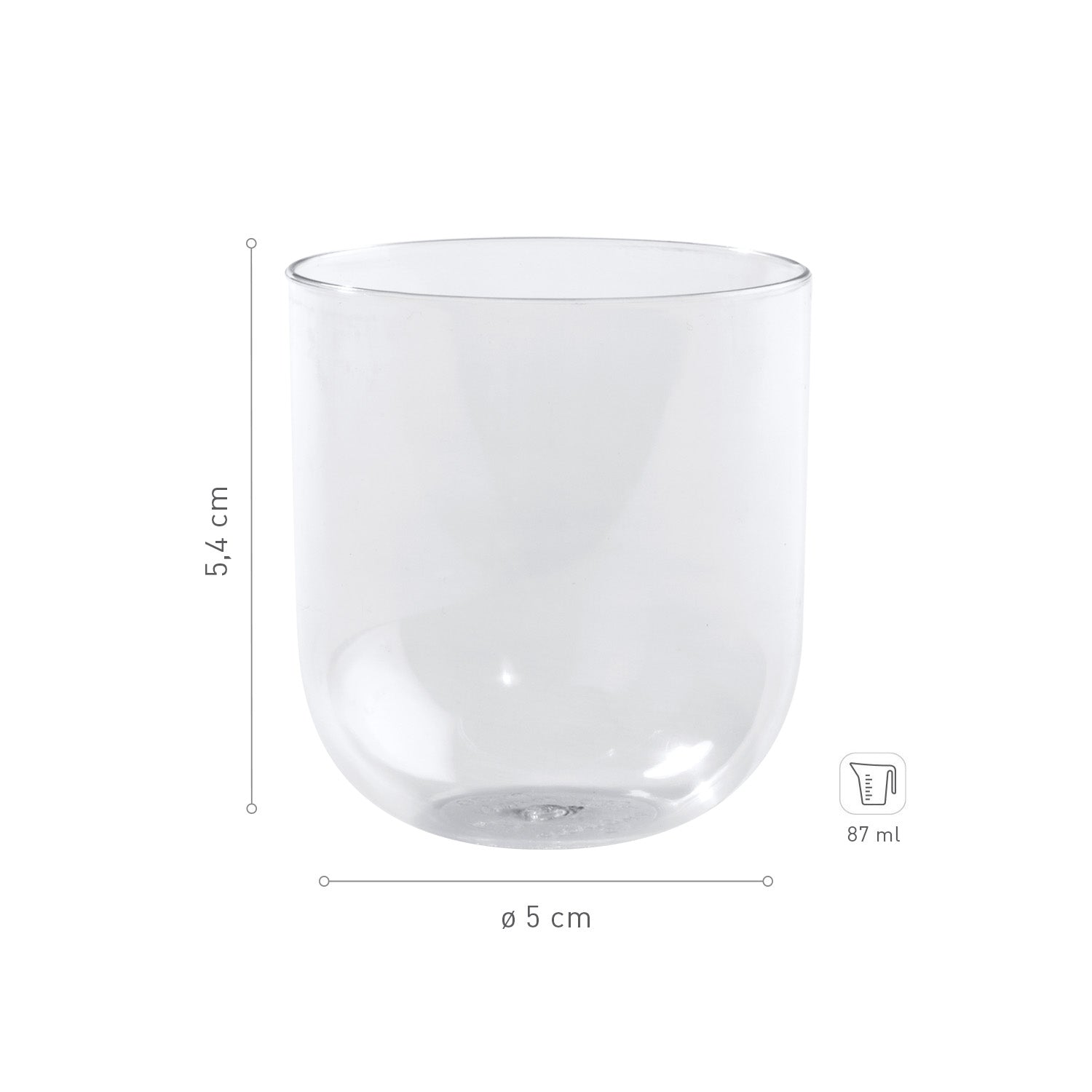 VASITO PLASTICO TRANSPARENTE JAPAN Ø 50 H54MM | CAP. 87ML