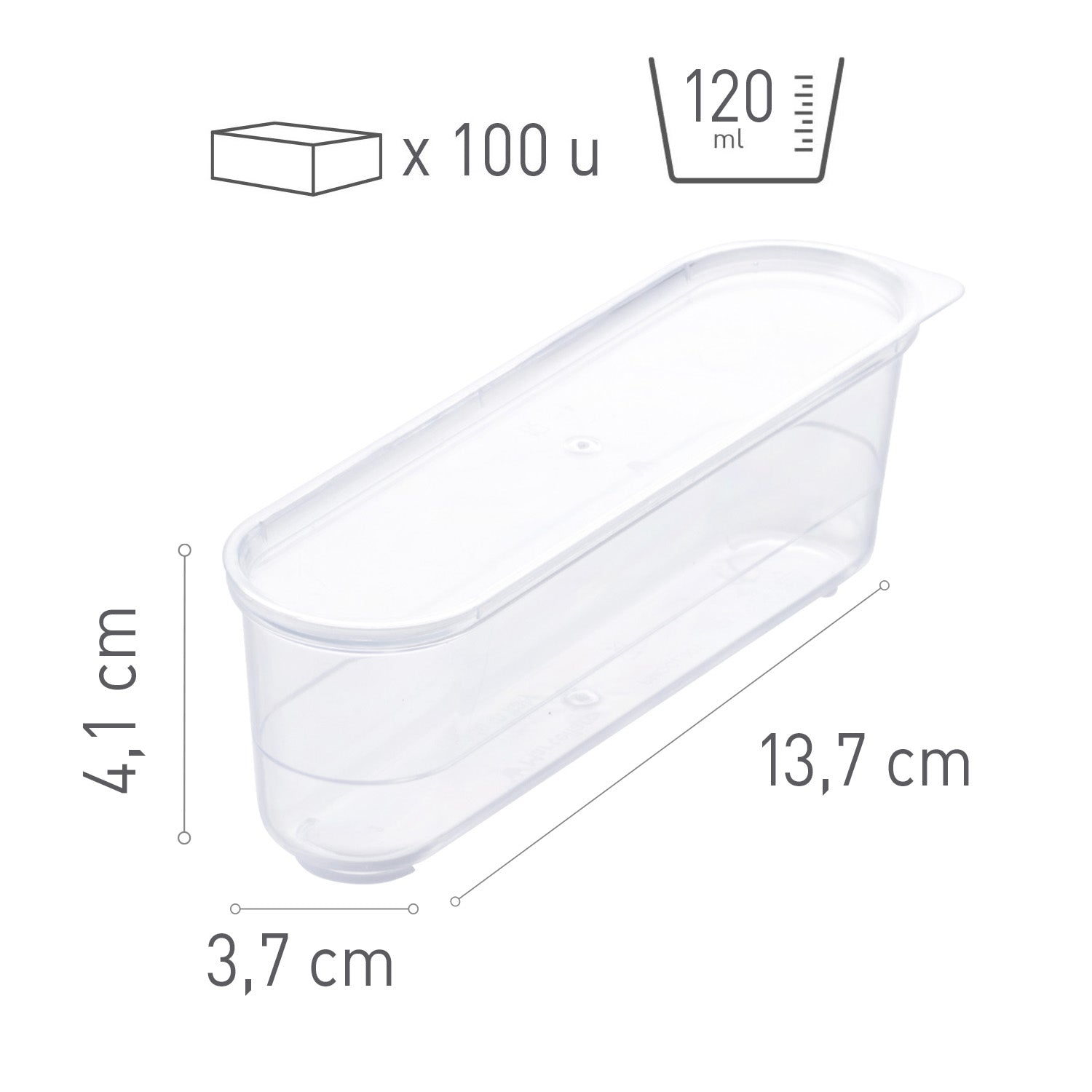 COPO DE PLÁSTICO TRANSPARENTE ECLAIR 137 X 37 H41 MM CAP.120