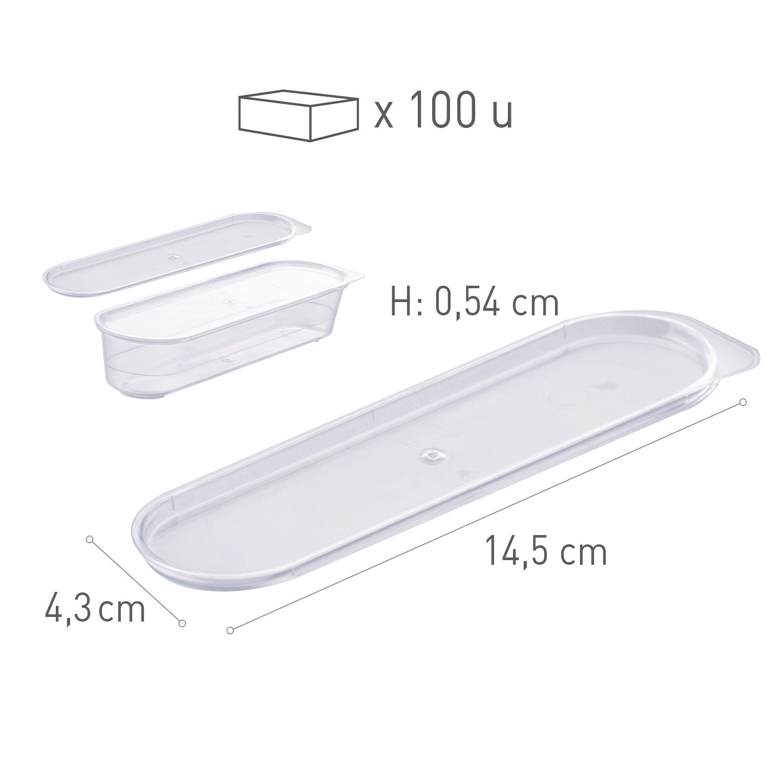 TAPA VASITO PLÁSTICO TRANSPARENTE ECLAIR 145X43.6H5.4M