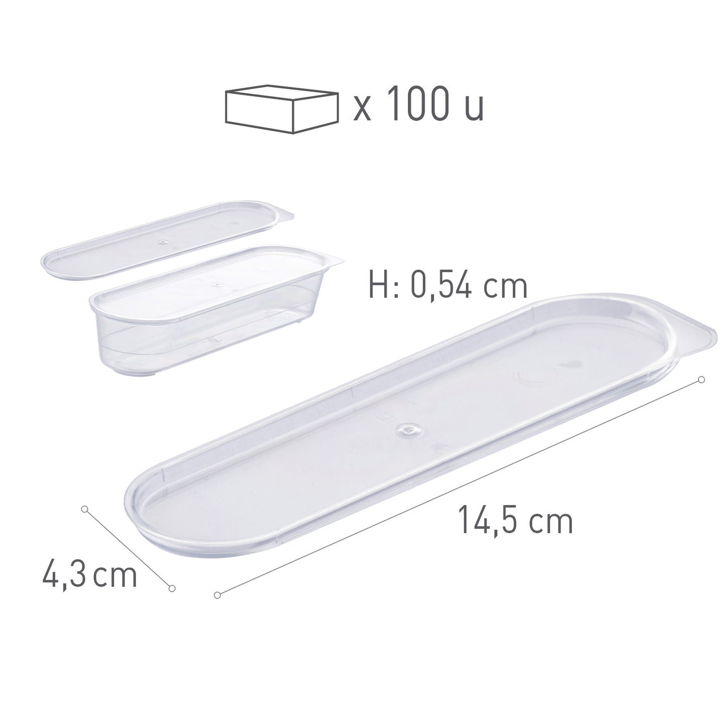 TAPA VASITO PLÁSTICO TRANSPARENTE ECLAIR 145X43.6H5.4M