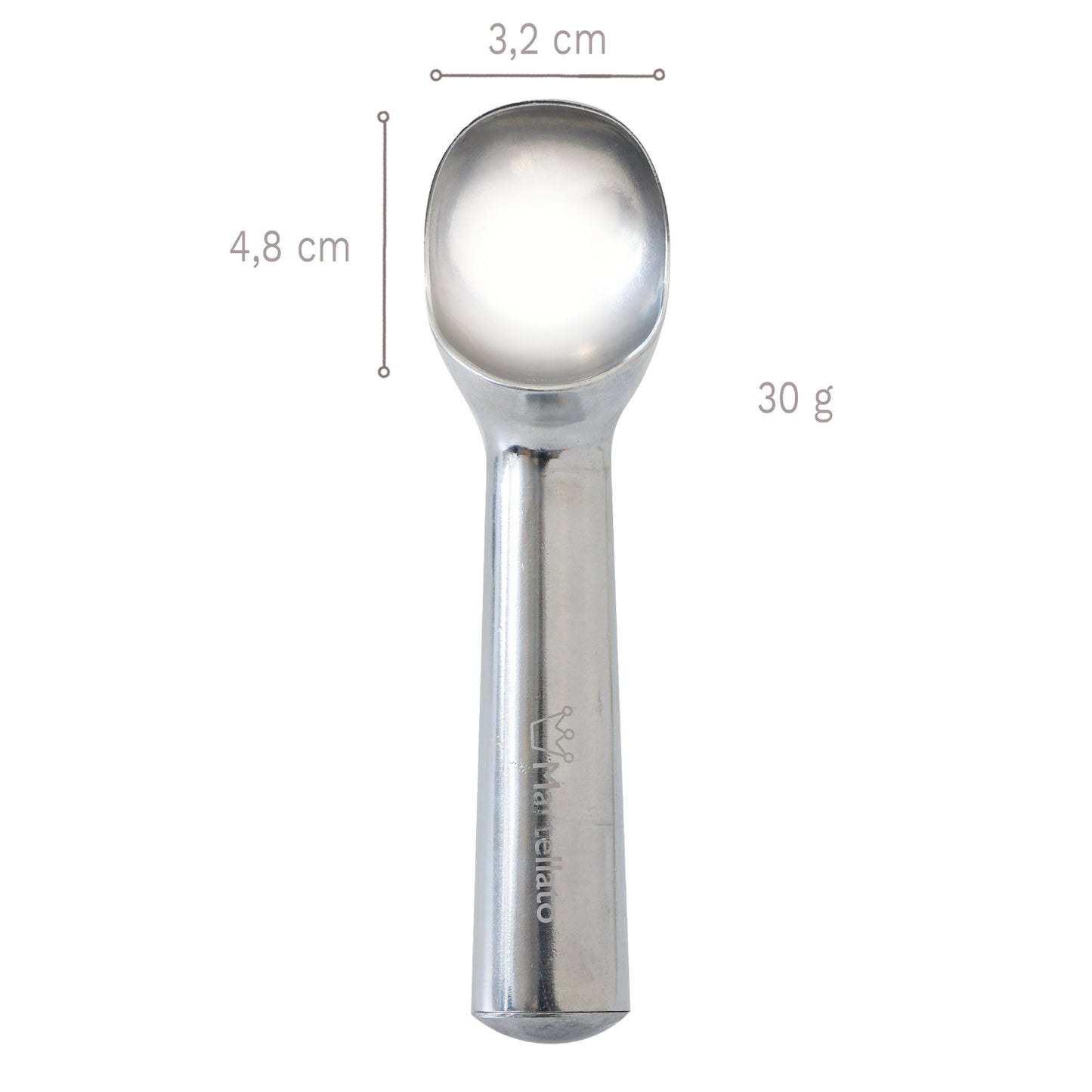 CUCHARA PARA HELADO3,2 x 4,8 CM - CAPACIDAD 30 GR