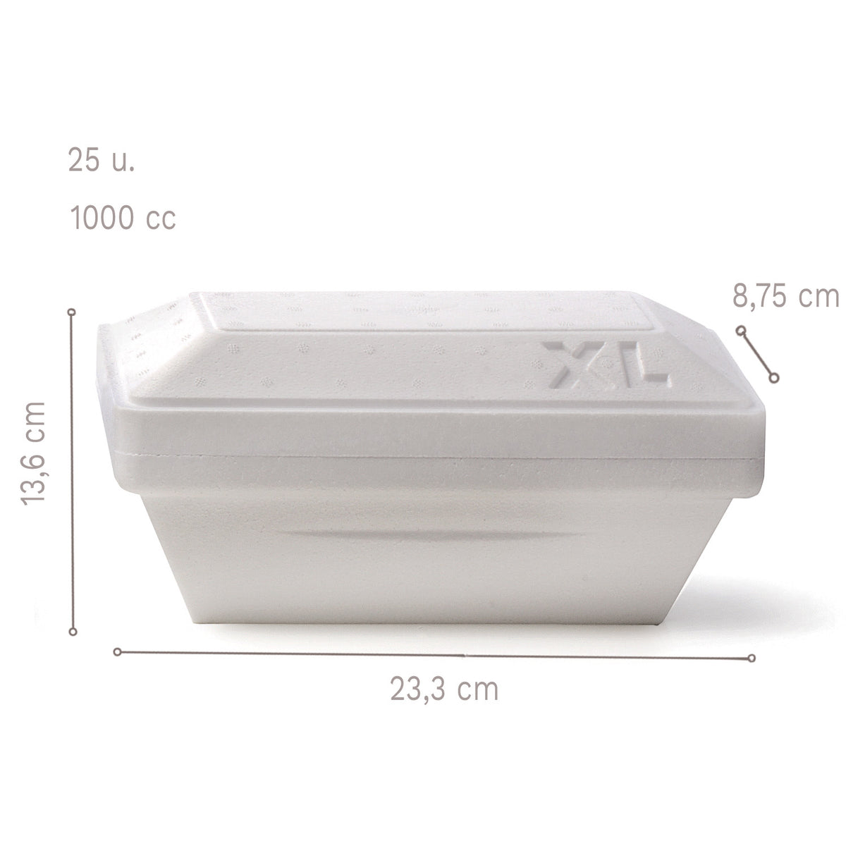 BAÇOS PARA GELADOS 1000 CC: 23,3 X 13,6 CM H 8,75 CM - 50 UN