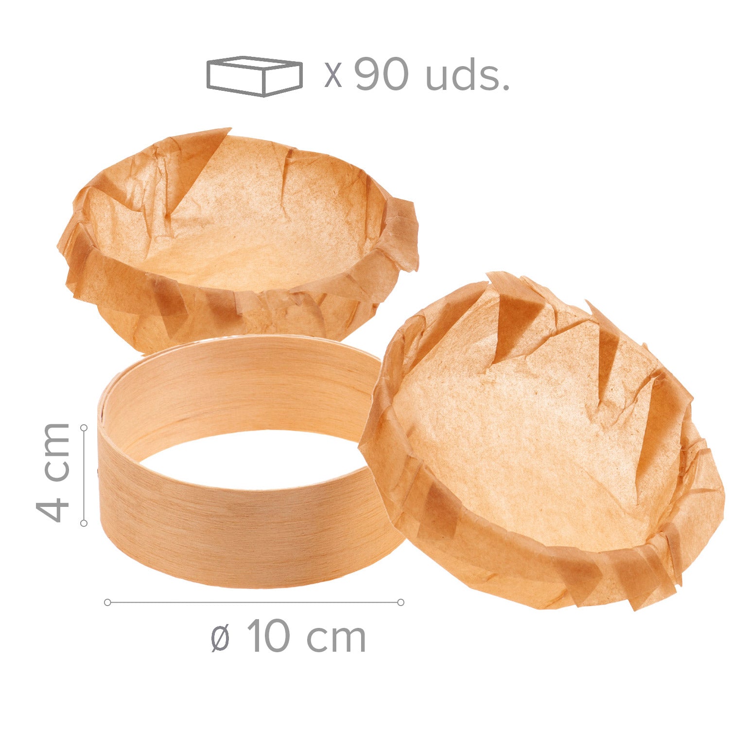 ANNEAUX EN BOIS 10 Ø X 4 H CM AVEC PAPIER