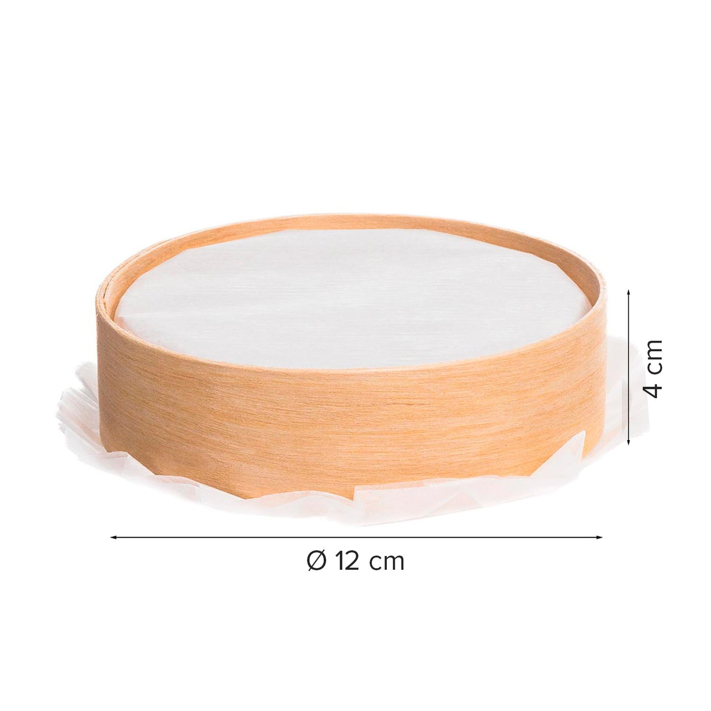 ANÉIS DE MADEIRA 10 Ø X 4 H CM COM PAPEL - 60 UDS