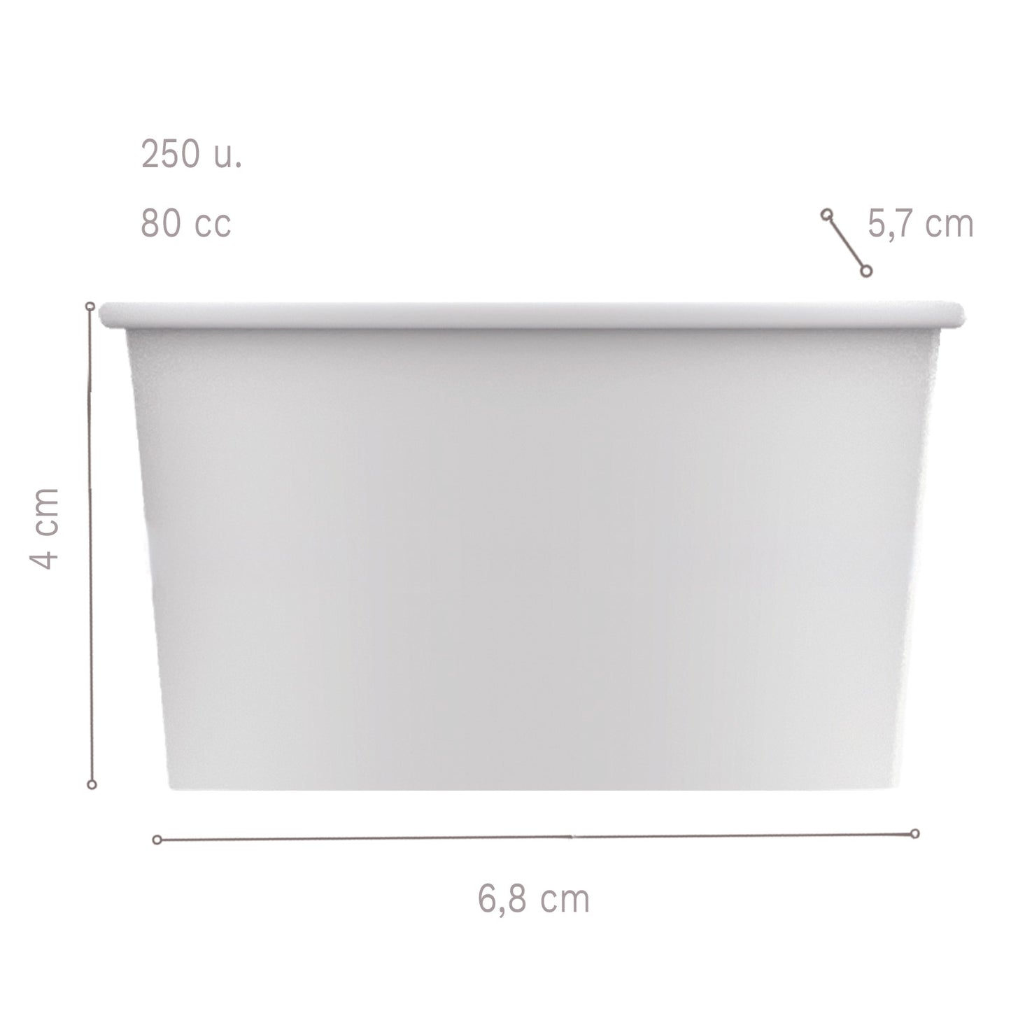 TARRINAS PAPEL PARA HELADO  6,8X5,7XH4CM - 80 CC - 250 UD
