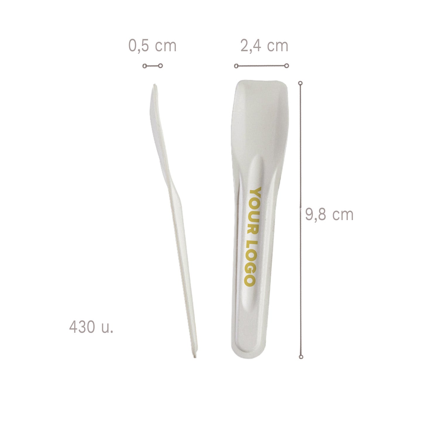 PAPER ICE CREAM SPOON 9.8 x 2.4 CM H 0.5 CM - 416 UNITS