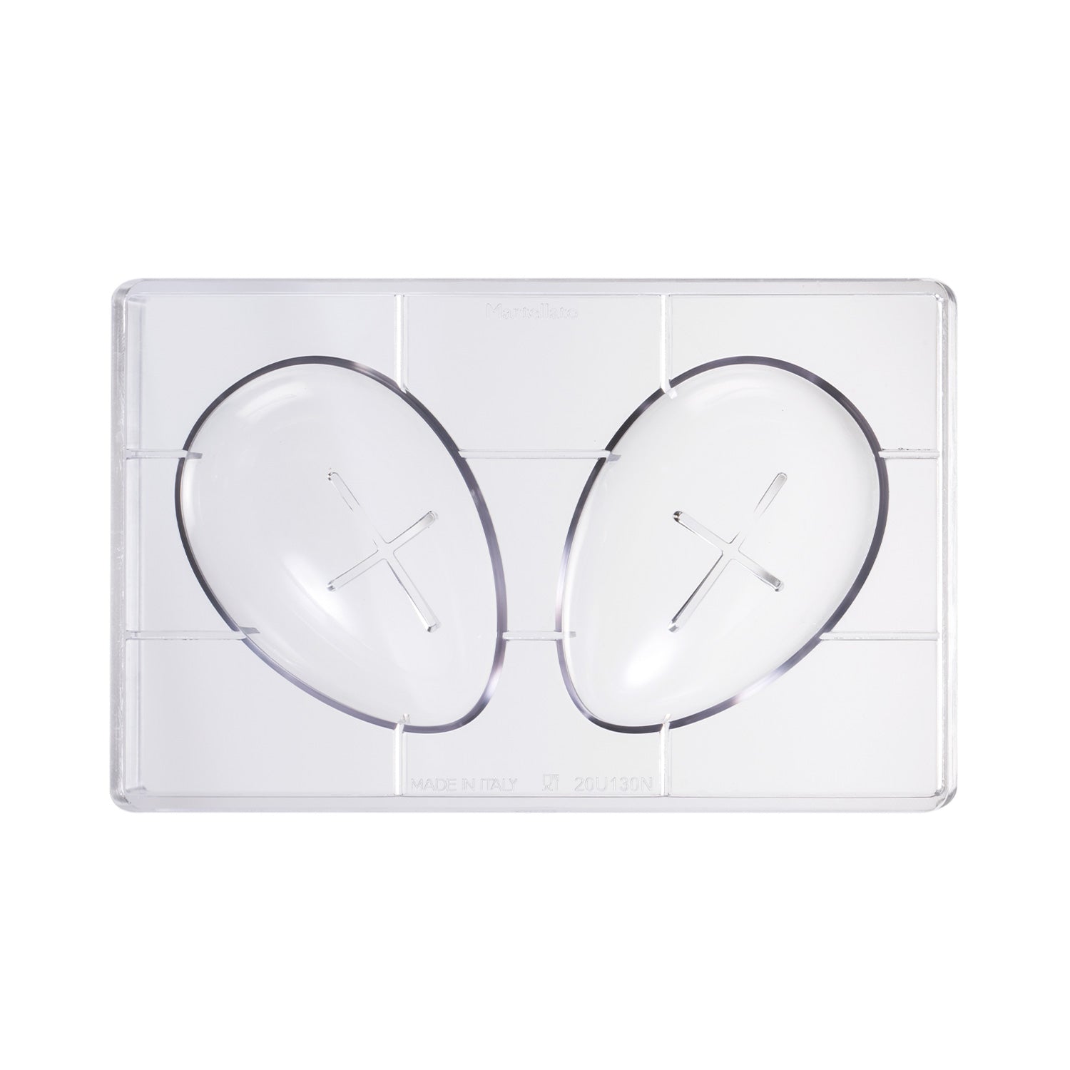 MOLDE POLICARBONATO PARA 1 HUEVO 150GR 90X130MM | 2 MITADES