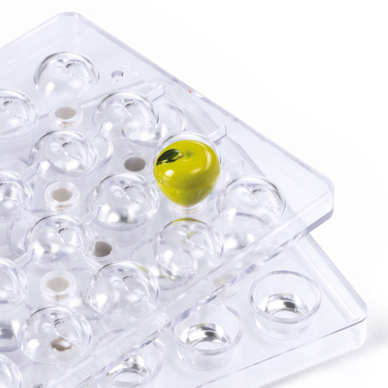 MOLDE POLICARBONATO PARA CHOCOLATE MANZANA 3D 28 FORMAS Ø 28 CM x H 2,7 CM