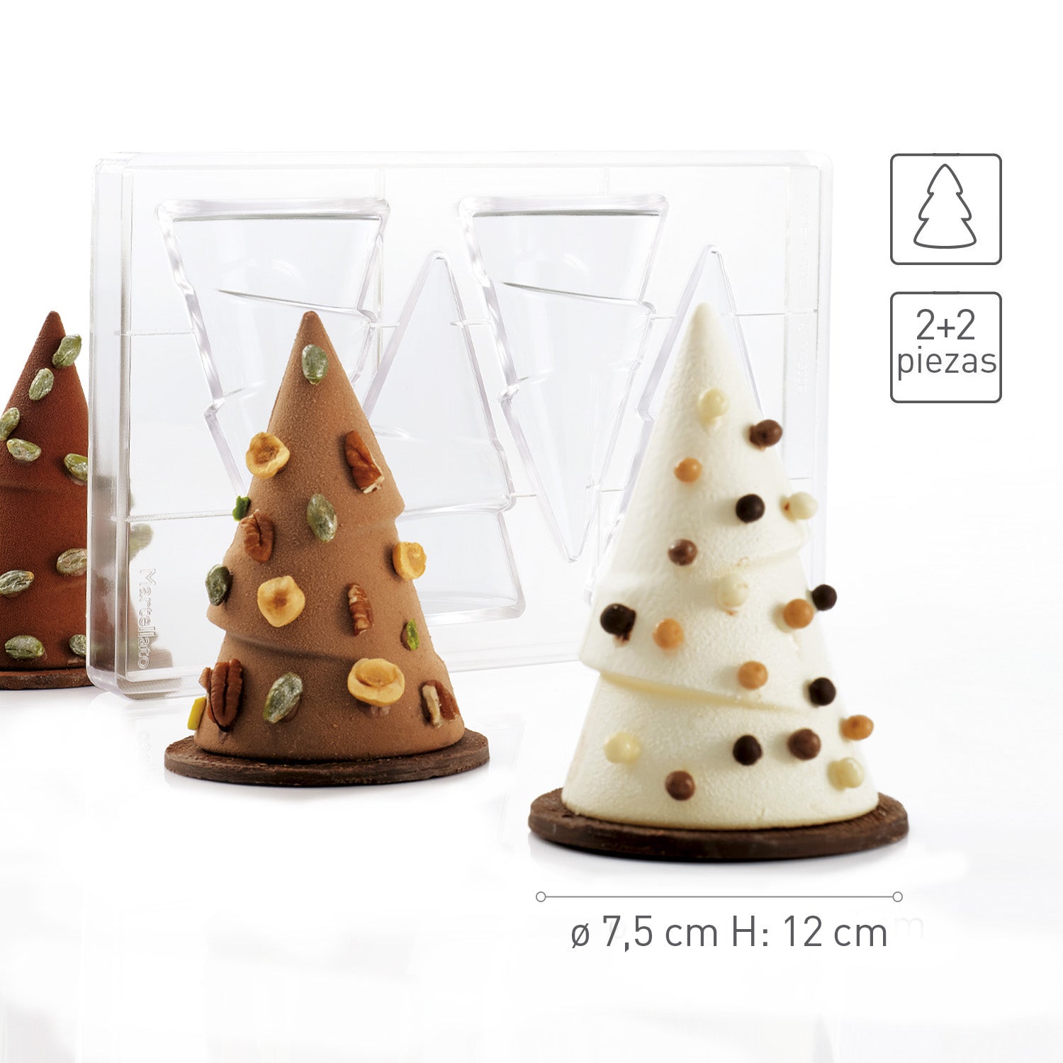 MOLDE POLICARBONATO ARBOL NAVIDAD Ø 75 H 120 MM | 4 PIEZAS
