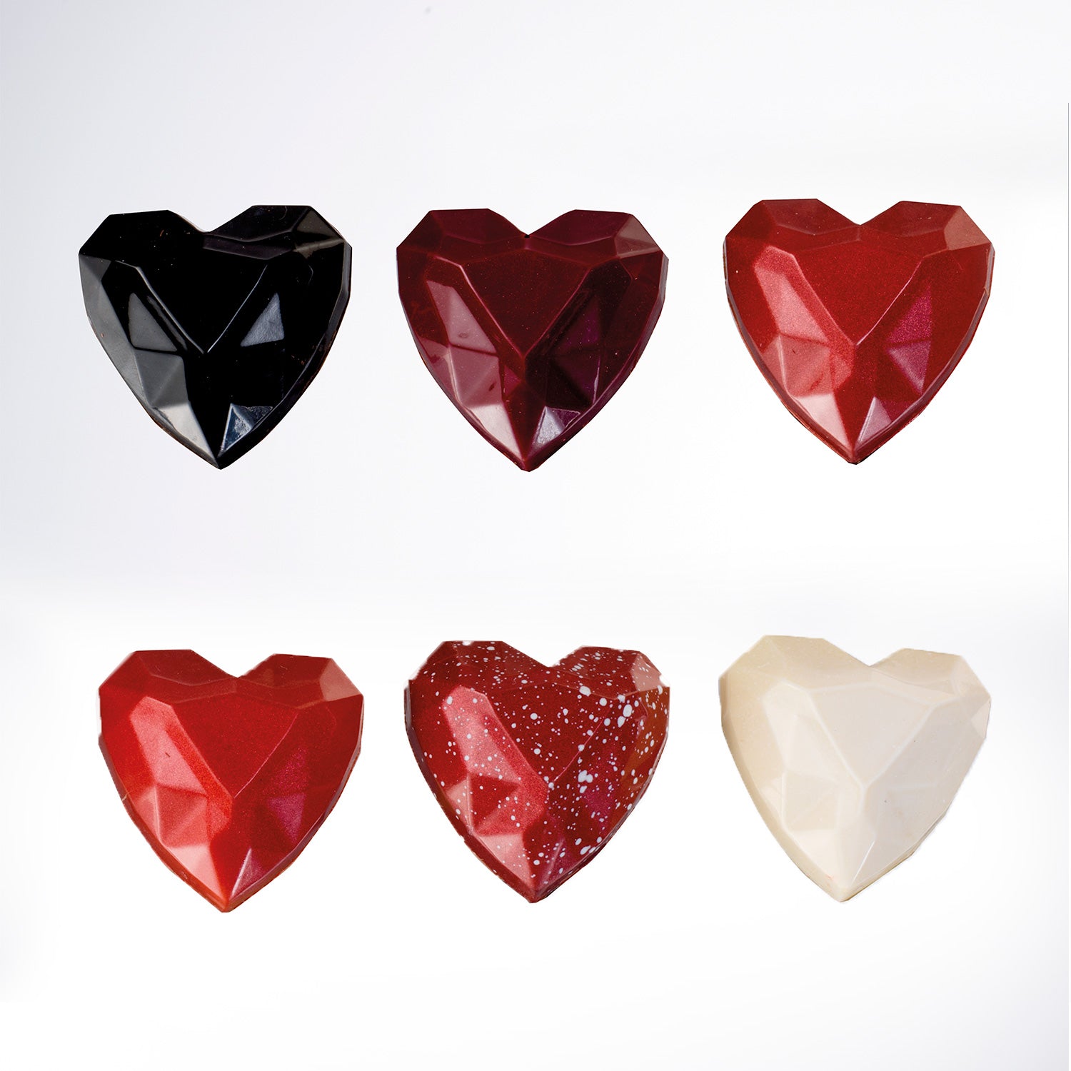 FORMA POLICARBONATO CORAÇÃO DIAMANTE 33X33H15MM | 24 PCS