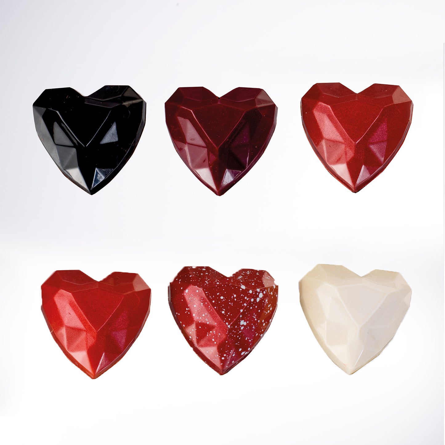 MOLDE POLICARBONATO CORAZÓN DIAMANTE 33X33H15MM | 24 PIEZAS