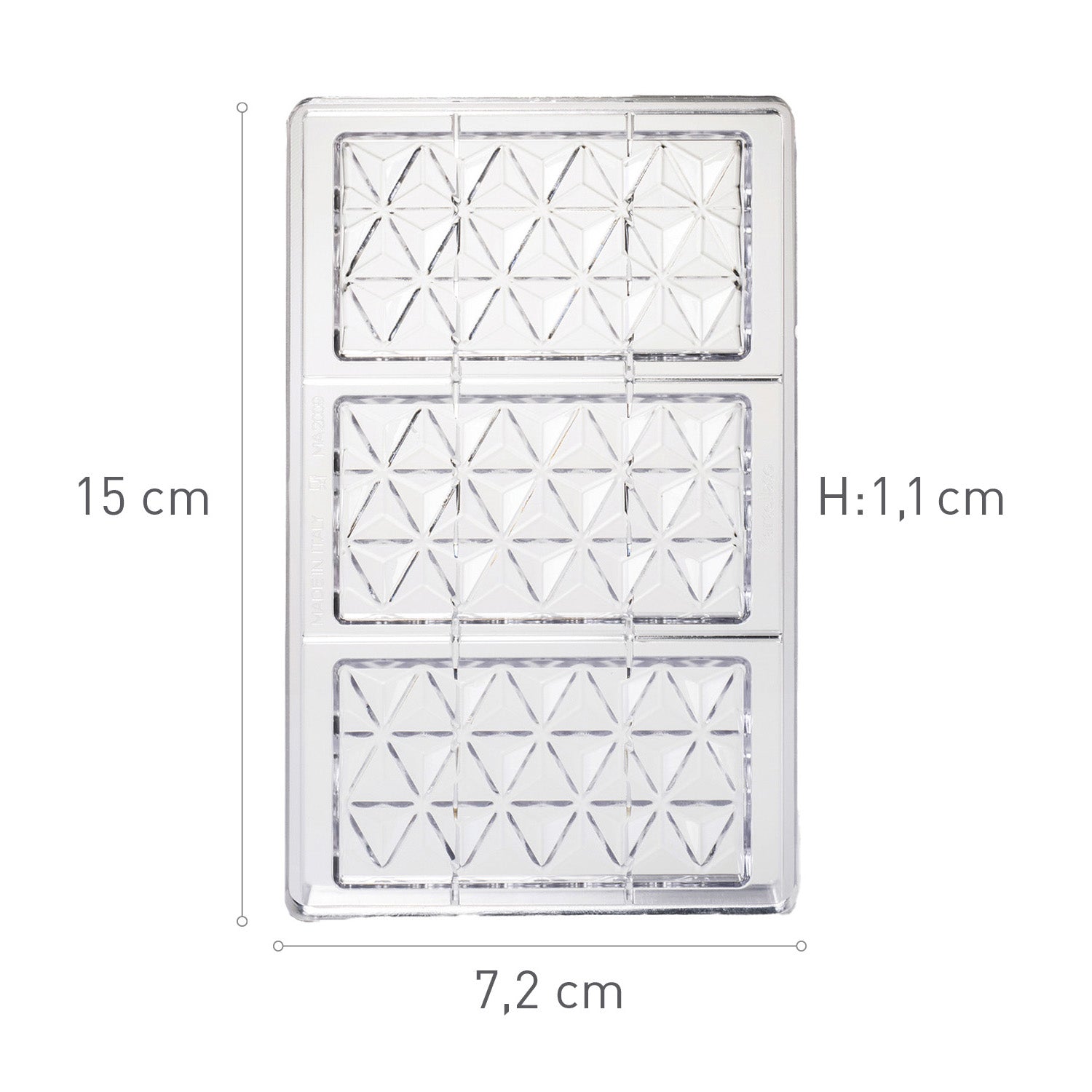 CHOCOLATE MOULD POLYCARBONATE 138X72 H11MM