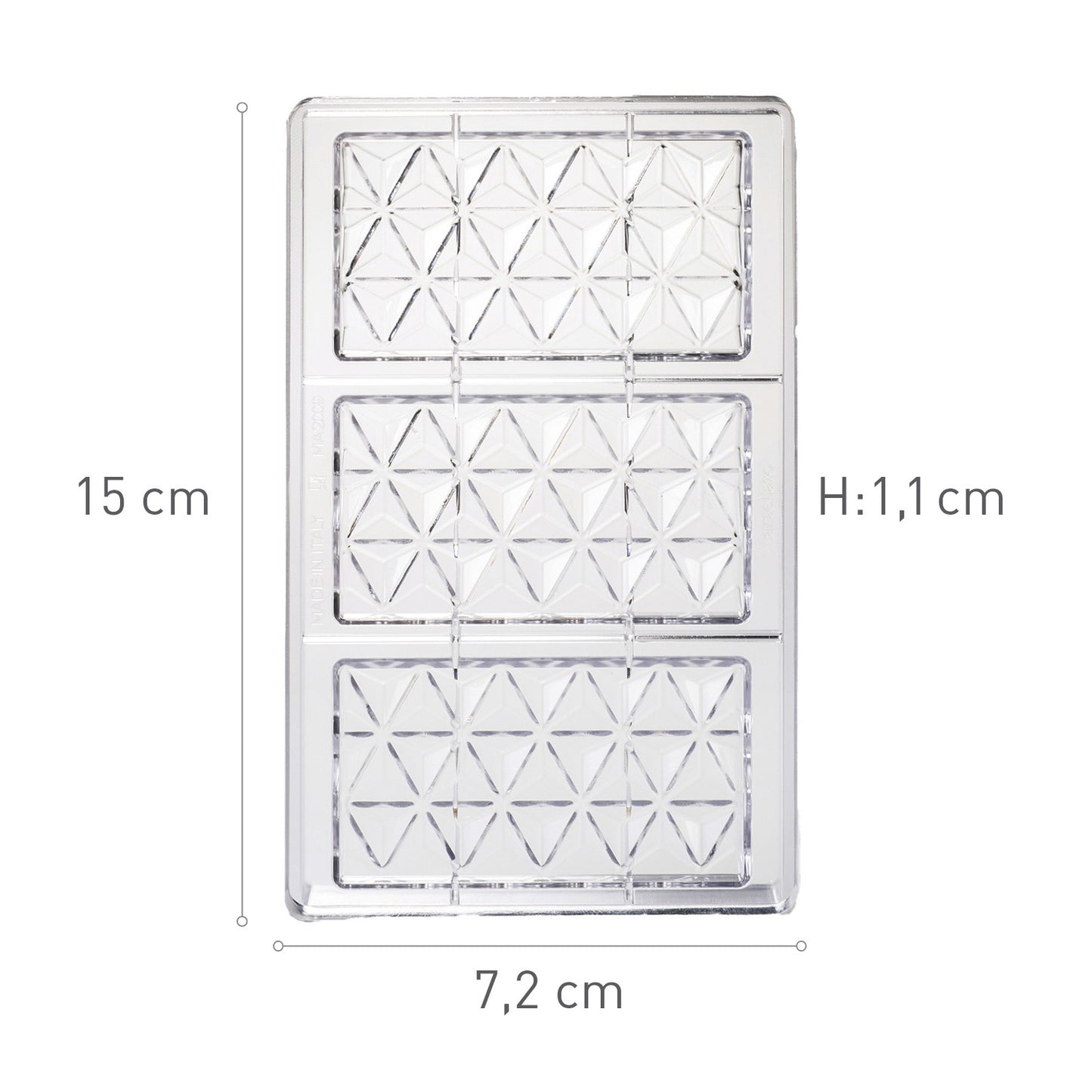 CHOCOLATE MOULD POLYCARBONATE 138X72 H11MM