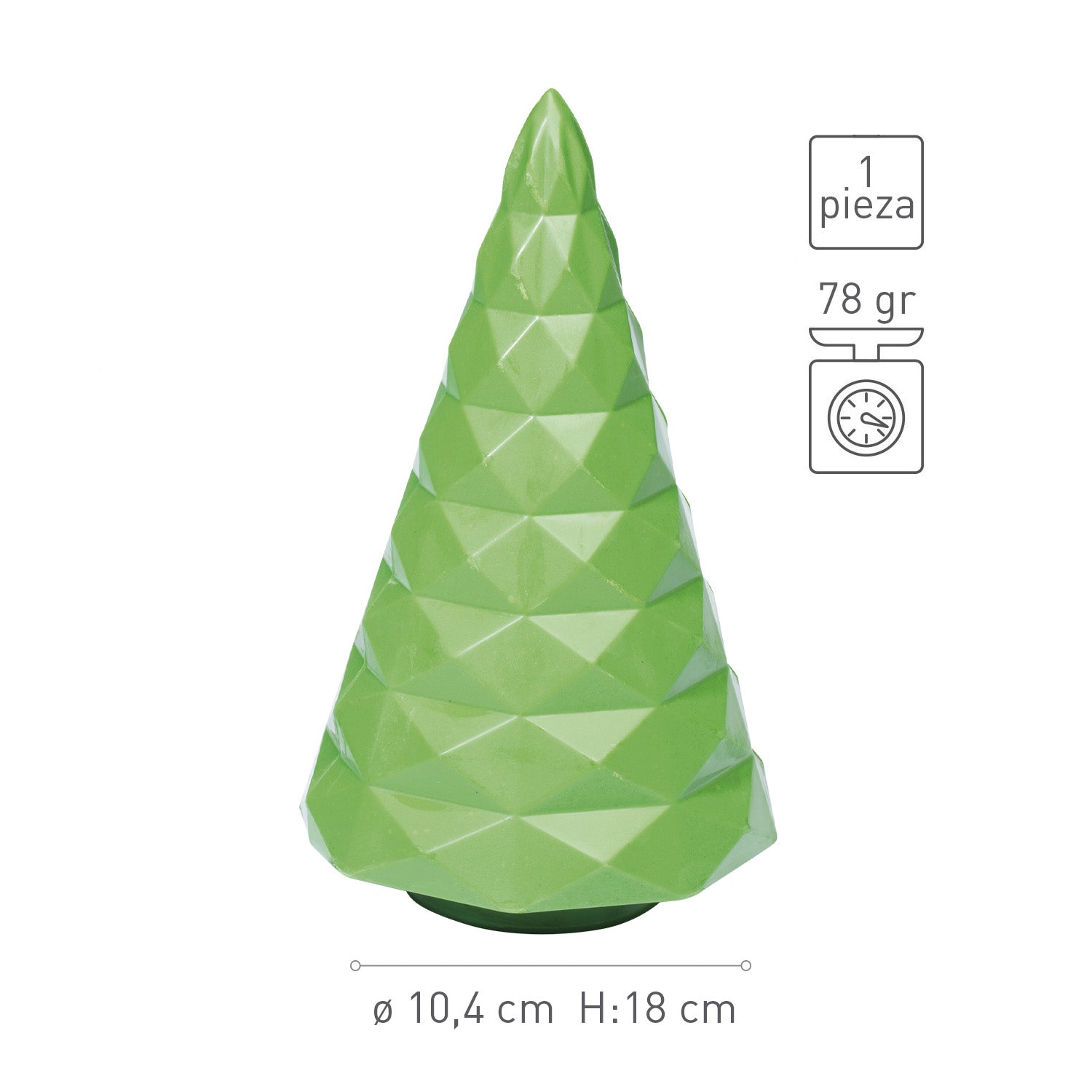 MOULE POLYCARBONATE ARBRE NOËL DIAMANT Ø 104 H 180MM | 1U