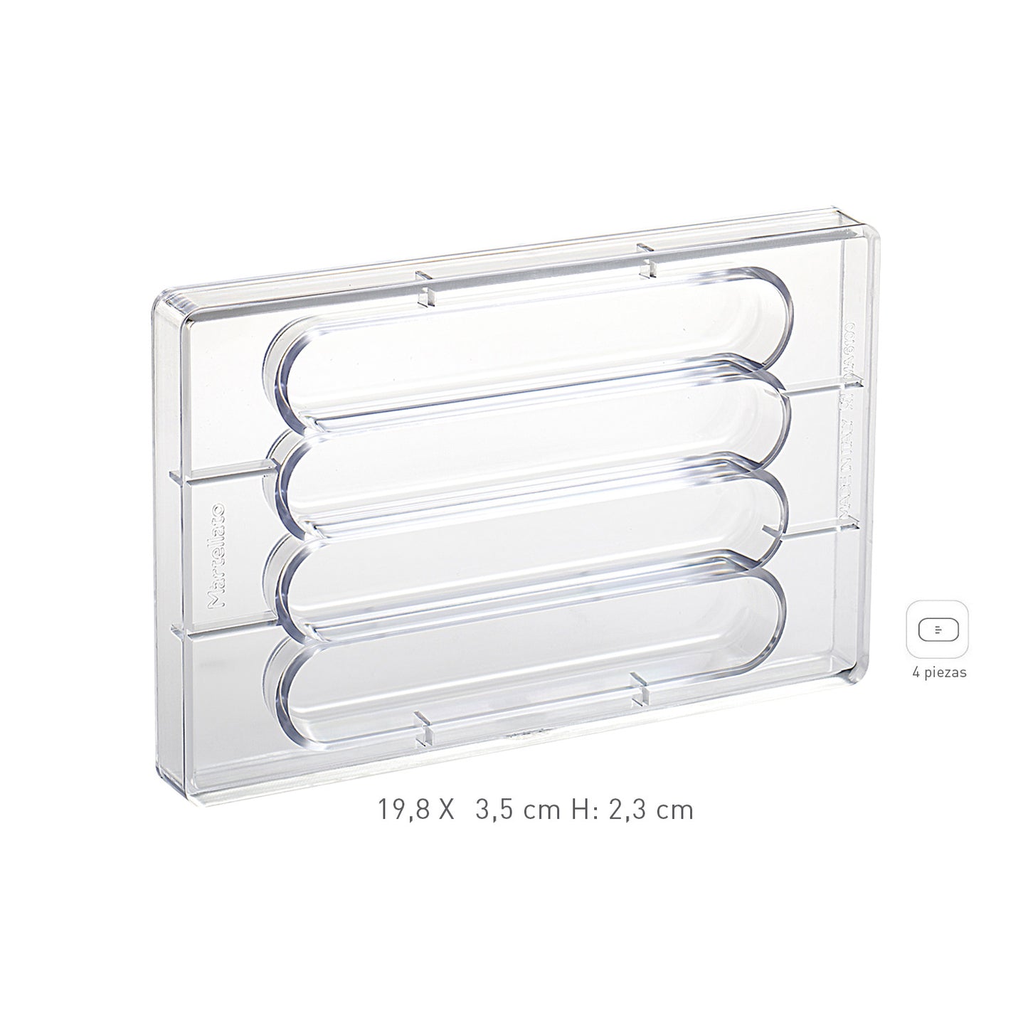 MOLDE POLICARBONATO FLAT 198X35 H 23MM | 4PIEZAS