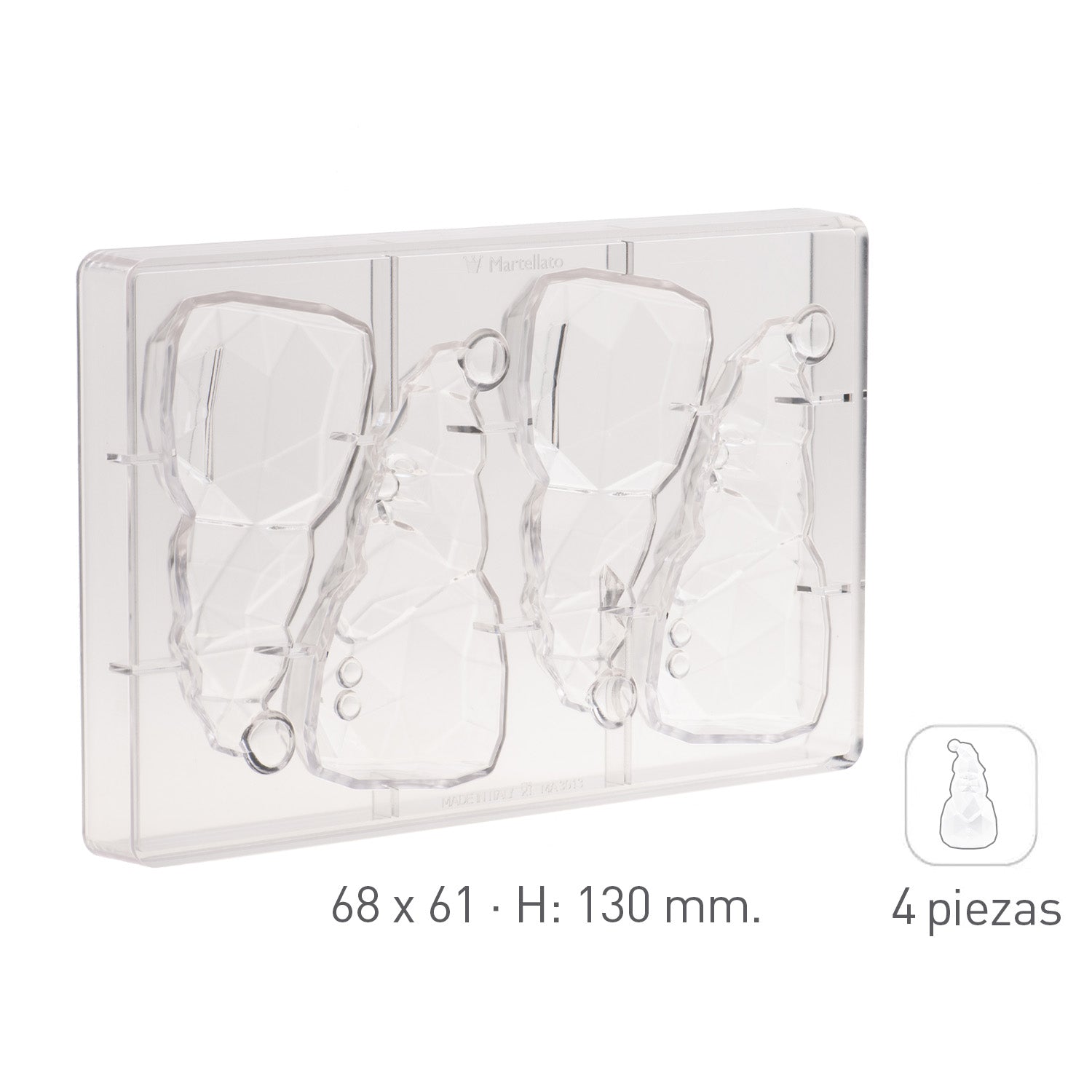 STAMPO POLICARBONATO BABBO NATALE DIAMANTE 68x61 H 130MM | 4U
