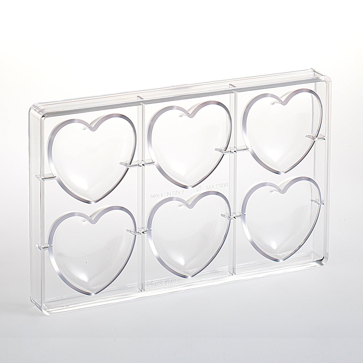 BIG HEART POLYCARBONATE MOLD 75X70H22MM | 6PCS