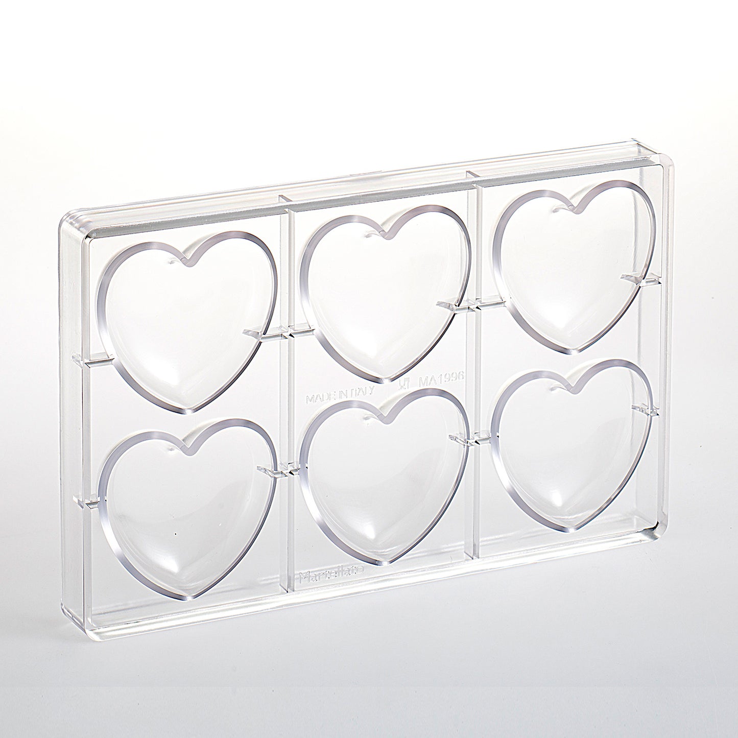 MOLDE POLICARBONATO CORAZÓN GRANDE 75X70H22MM | 6PIEZAS
