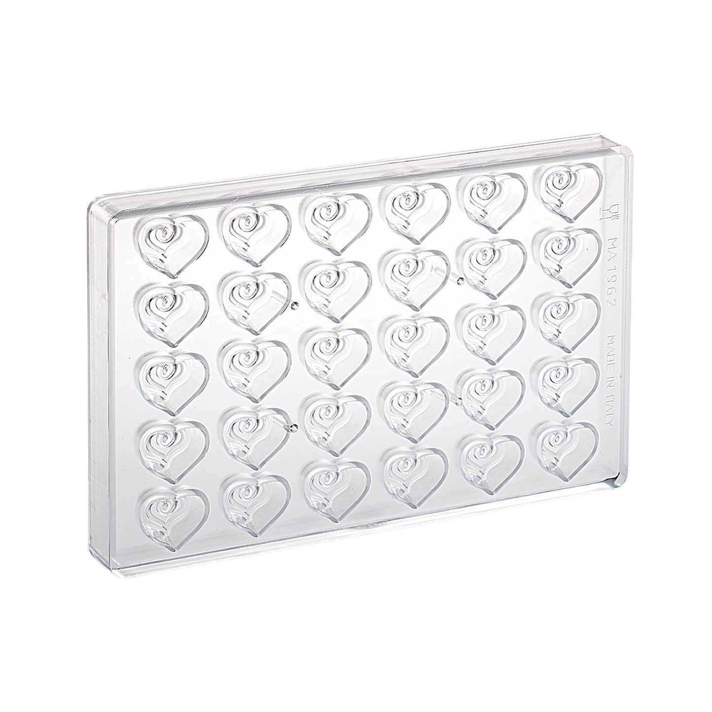 MOLDE POLICARBONATO PRALINÉ CORAZÓN RIZO 31X27XH14MM | 30U