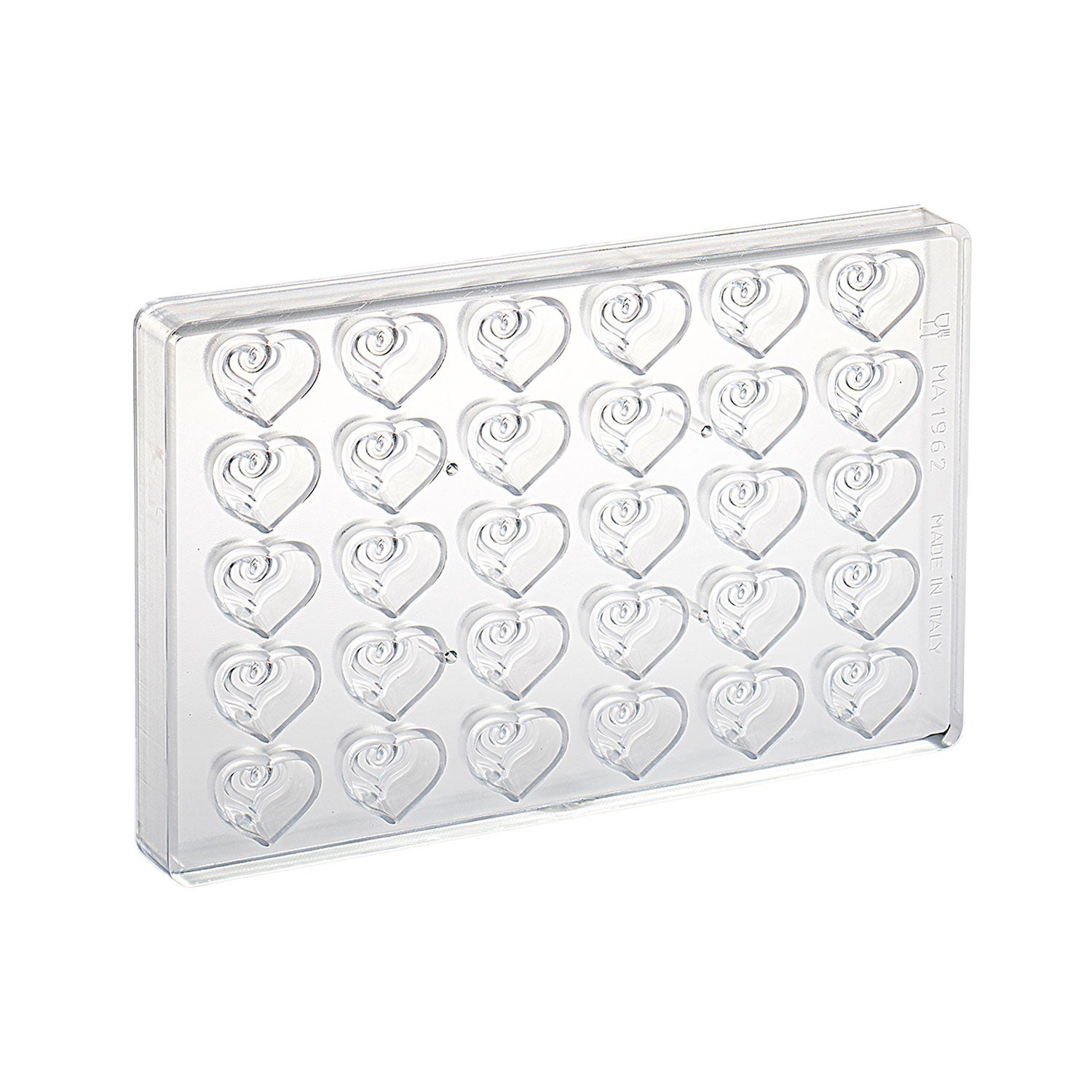 MOLDE POLICARBONATO PRALINÉ CORAÇÕES 31X27XH14MM | 30U