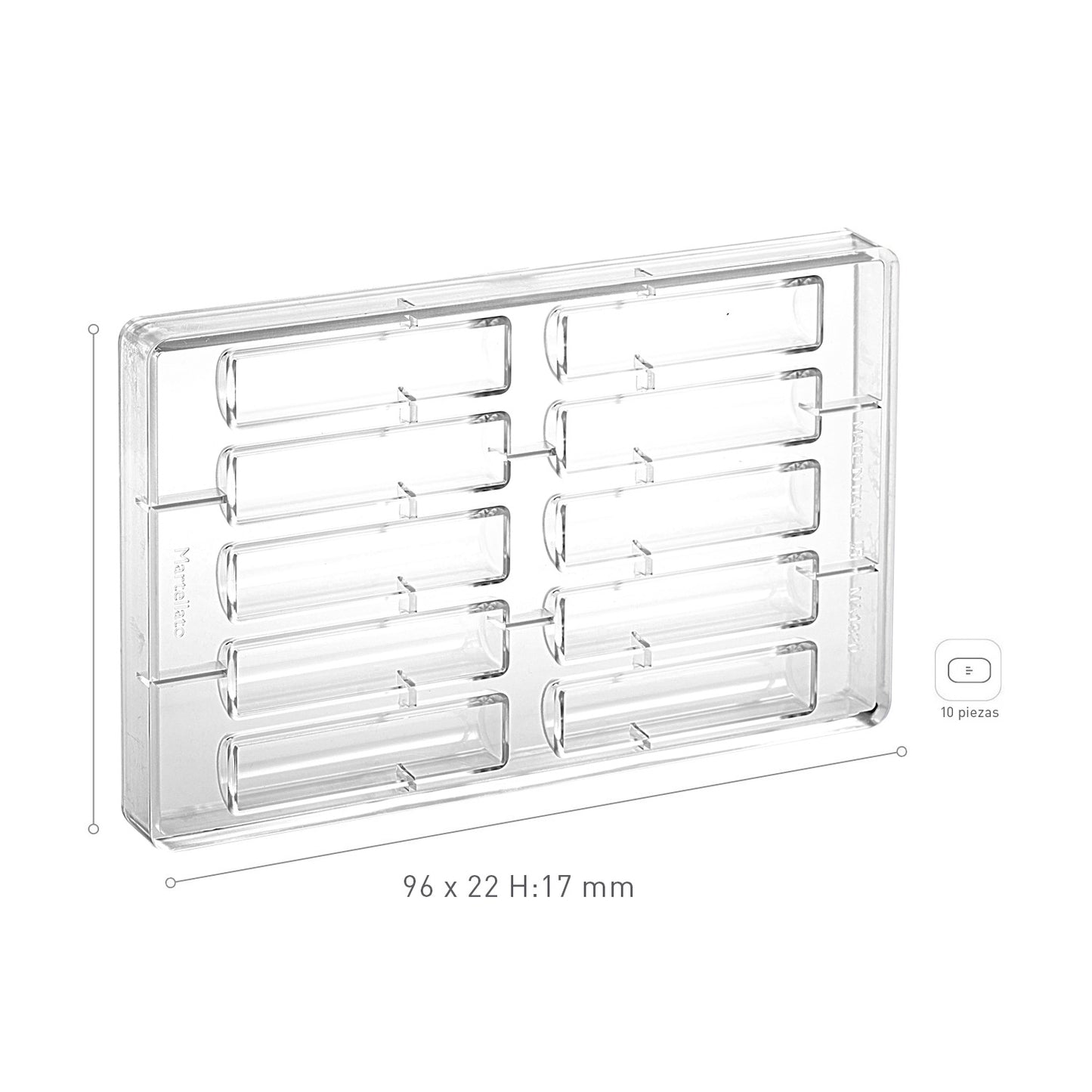 MOLDE POLICARBONATO CURVY 96X22 H17MM | 10PIEZAS 34GR