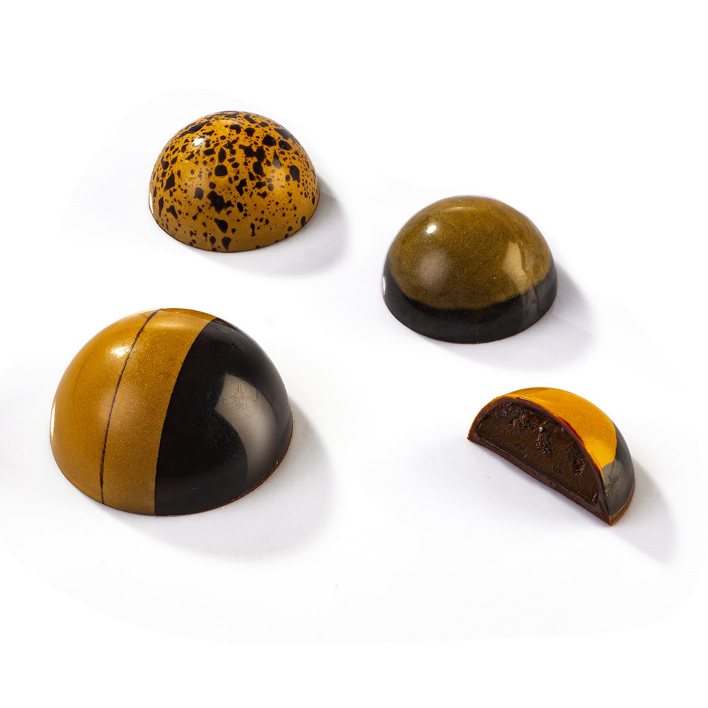 MOLDE POLICARBONATO CHOCOLATE MEDIA ESFERA 24 FORMAS Ø 30 MM