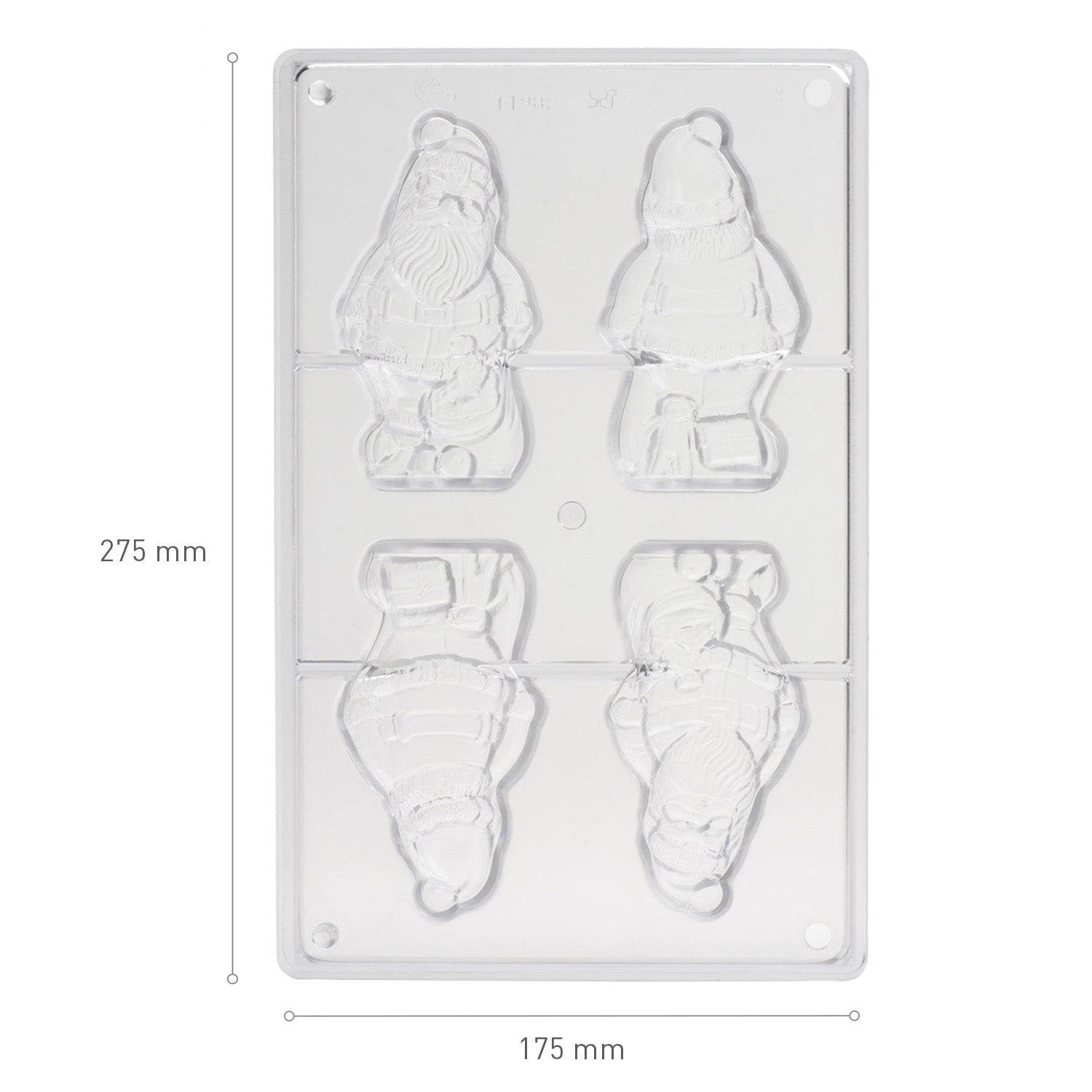 STAMPO POLICARBONATO CIOCCOLATO BABBO NATALE 105X56MM