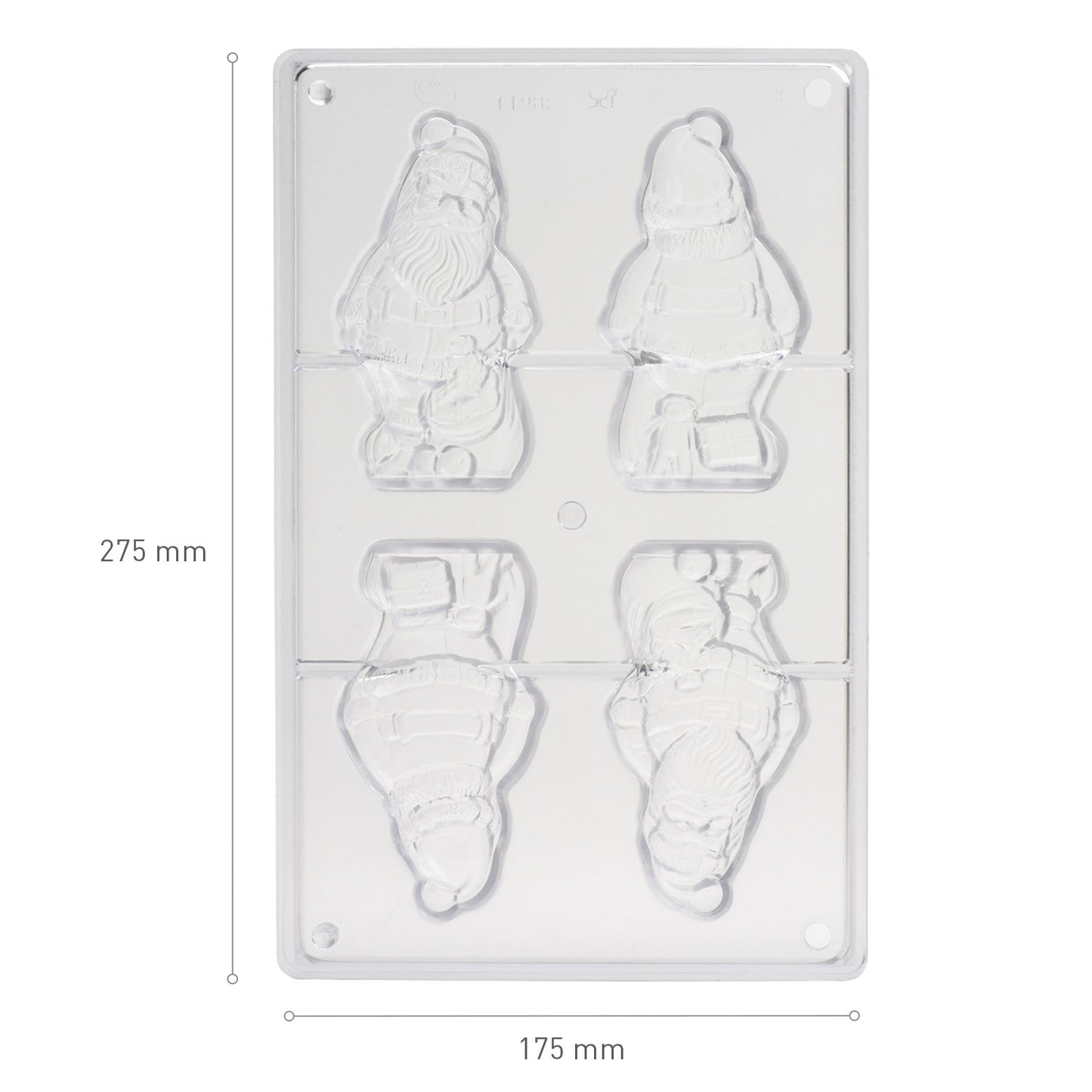 STAMPO POLICARBONATO CIOCCOLATO BABBO NATALE 105X56MM