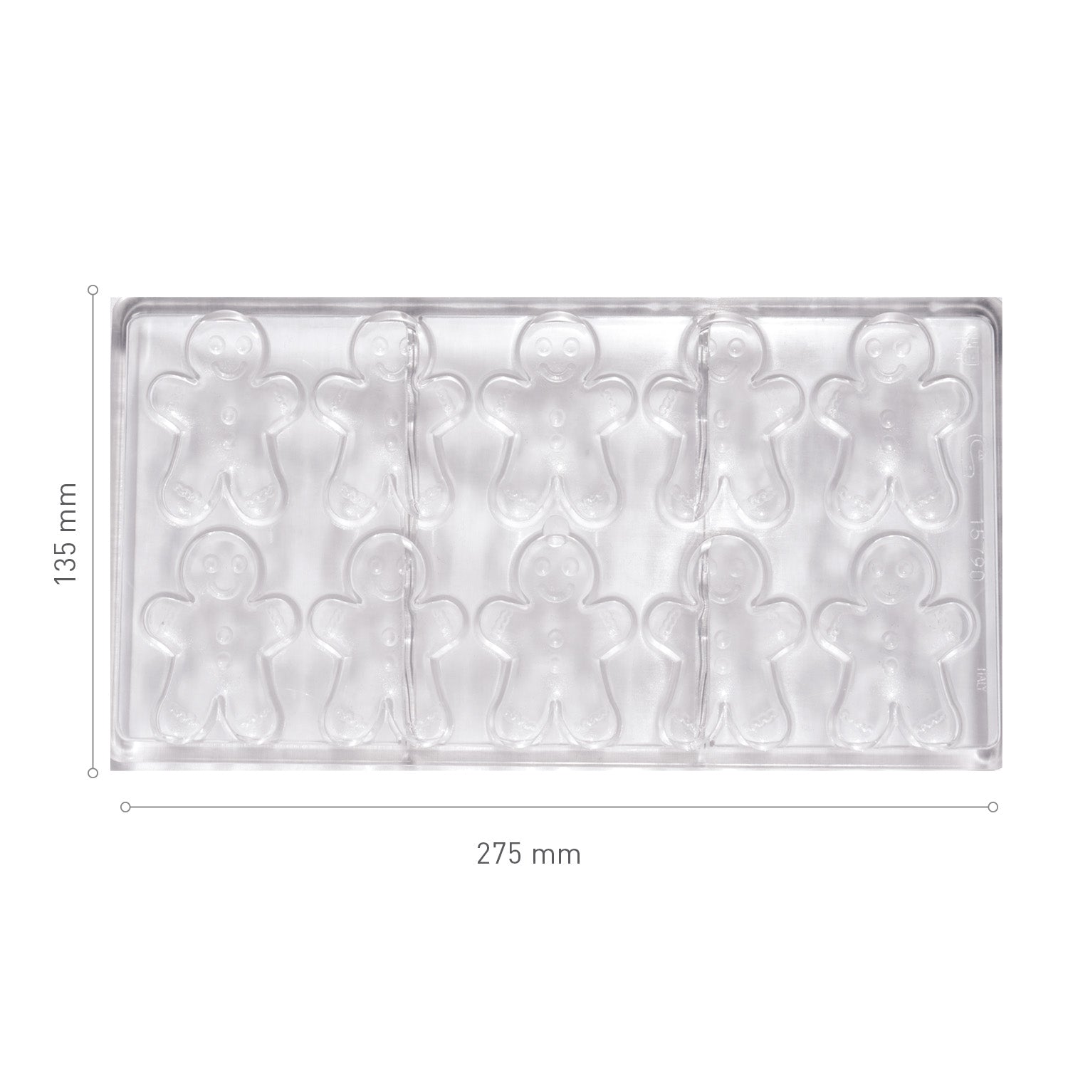 CHOCOLATE POLYCARBONATE MOULD GINGERBREAD 60X45,8 H8,5MM