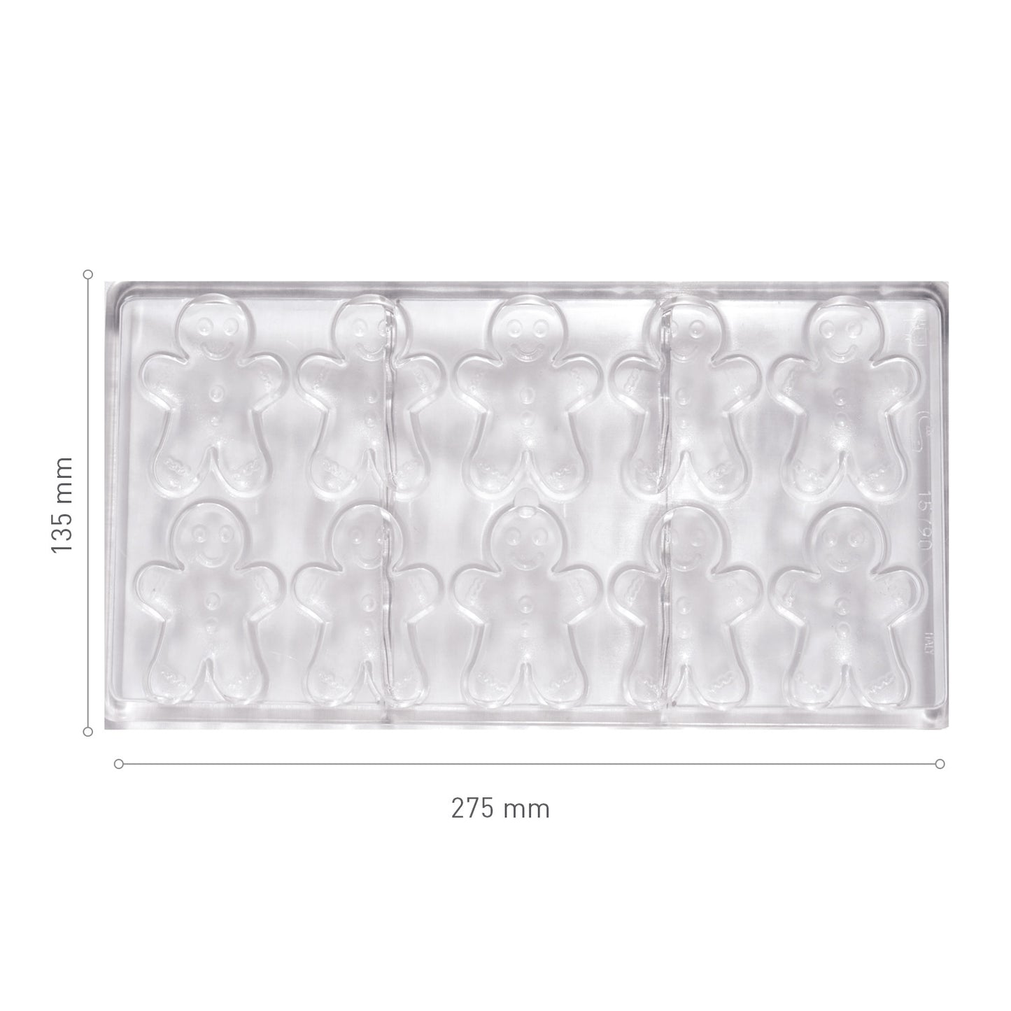 CHOCOLATE POLYCARBONATE MOULD GINGERBREAD 60X45,8 H8,5MM