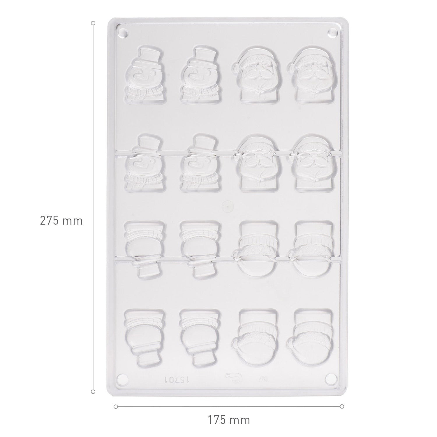 MOULE POLYCARBONATE CHOCOLAT PÈRE NOËL | BONHOMME DE NEIGE