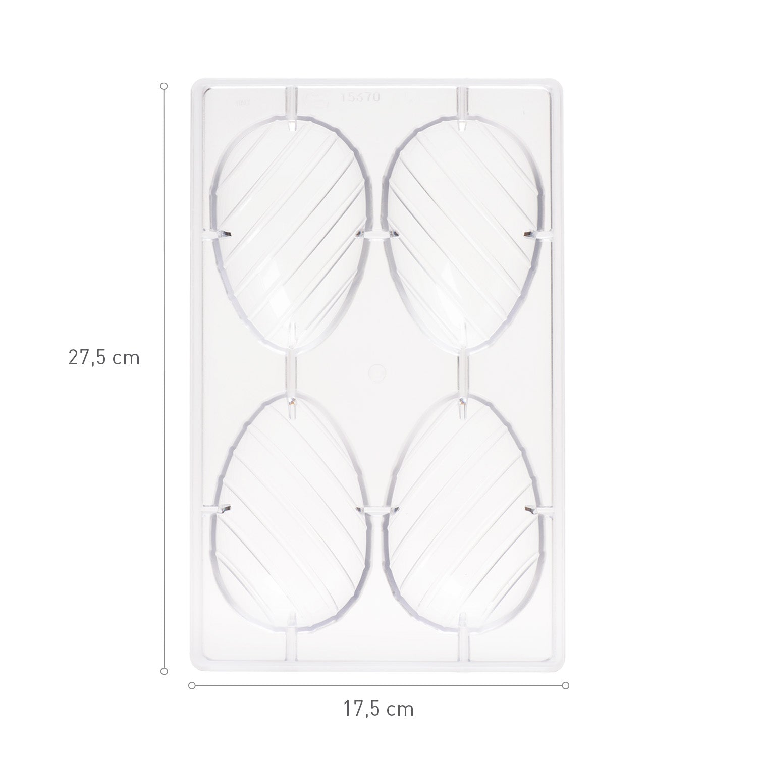 MOULD POLICARBONATE EASTER DECORATED EGG 4U 70G 106X70,25MM