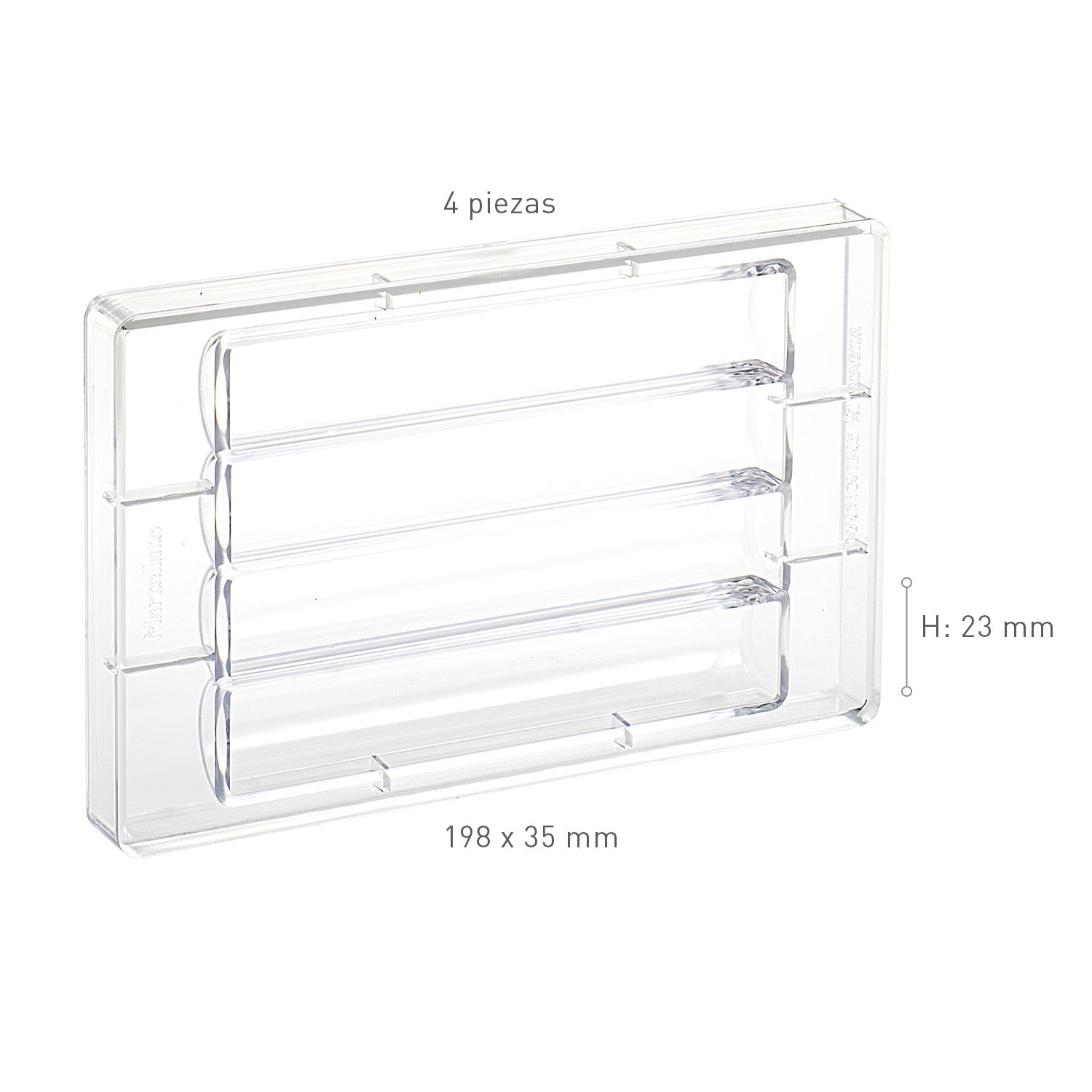 POLICARBONATE MOULD CURVY 198X35 H23MM 4 PCS