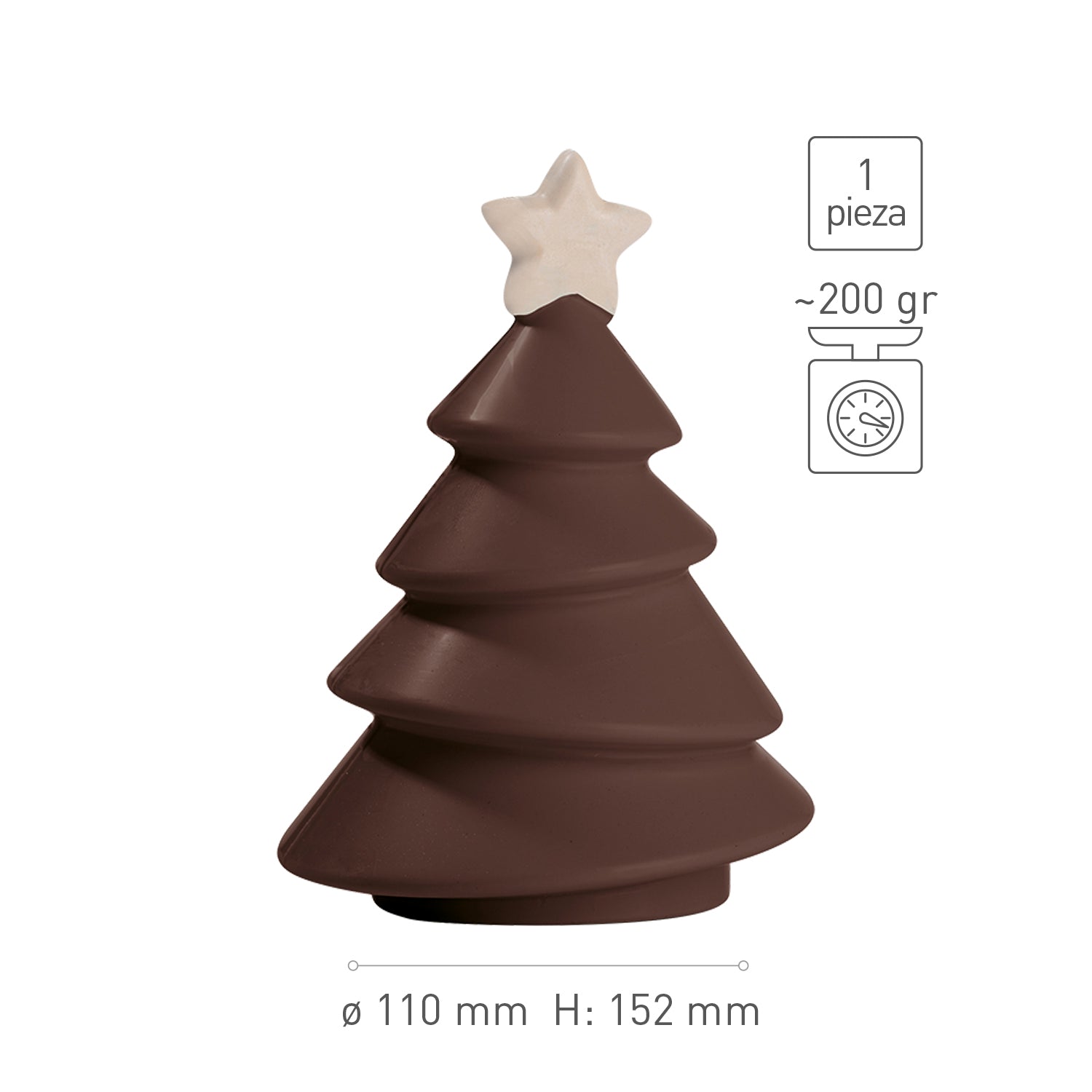 MOLDE POLICARBONATO MAGNETICO ÁRBOL NAVIDAD 3D Ø 11XH15.2CM