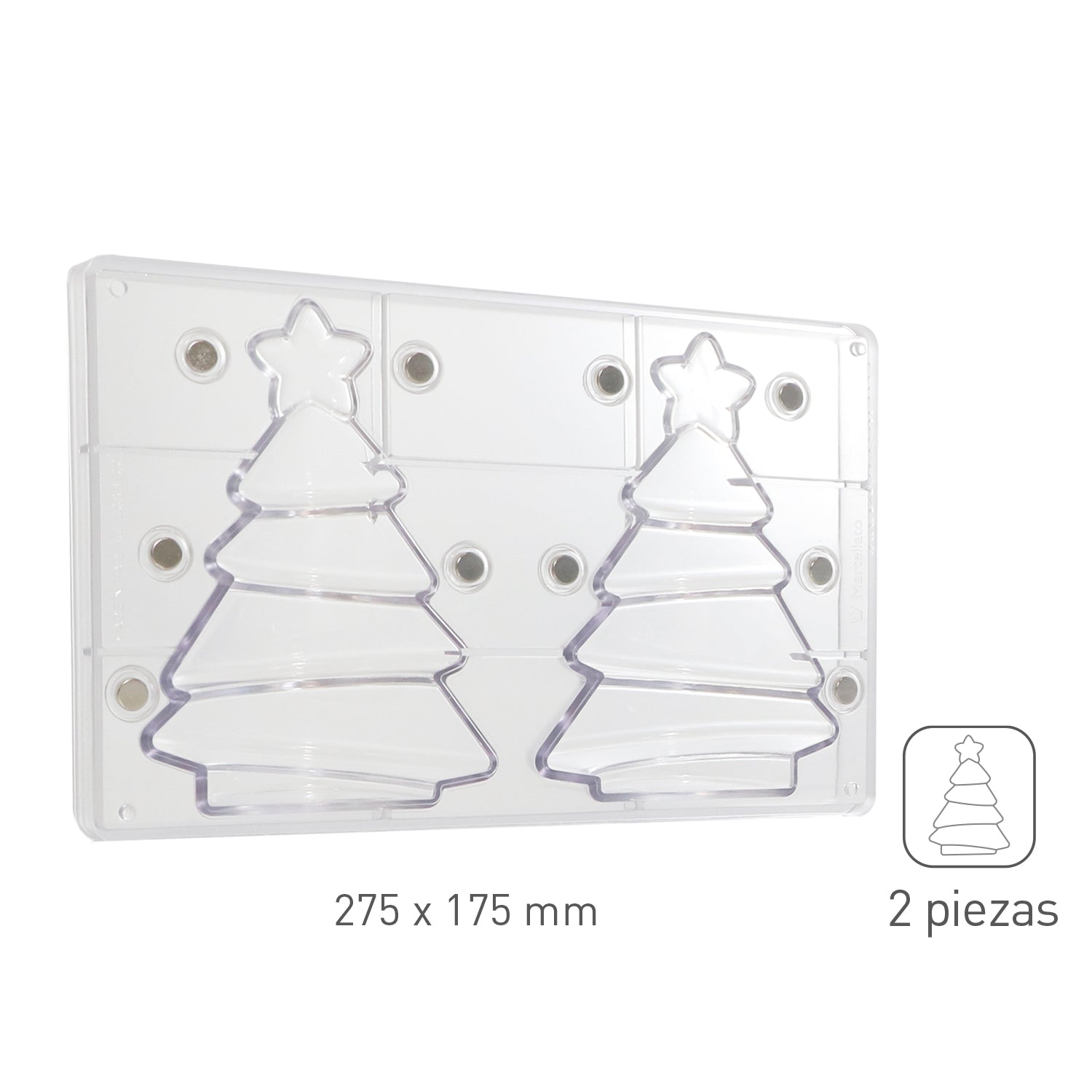 MOLDE POLICARBONATO MAGNETICO ÁRBOL NAVIDAD 3D Ø 11XH15.2CM