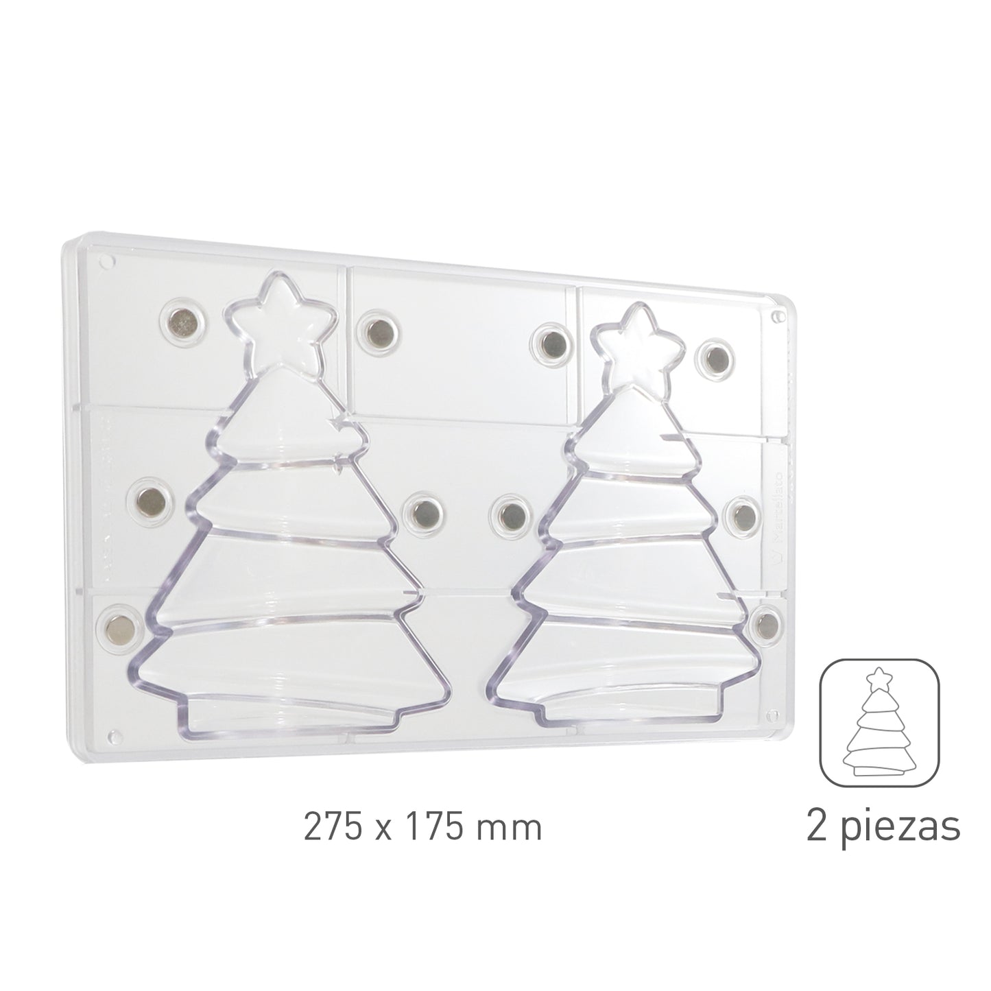 MOLDE POLICARBONATO MAGNETICO ÁRBOL NAVIDAD 3D Ø 11XH15.2CM