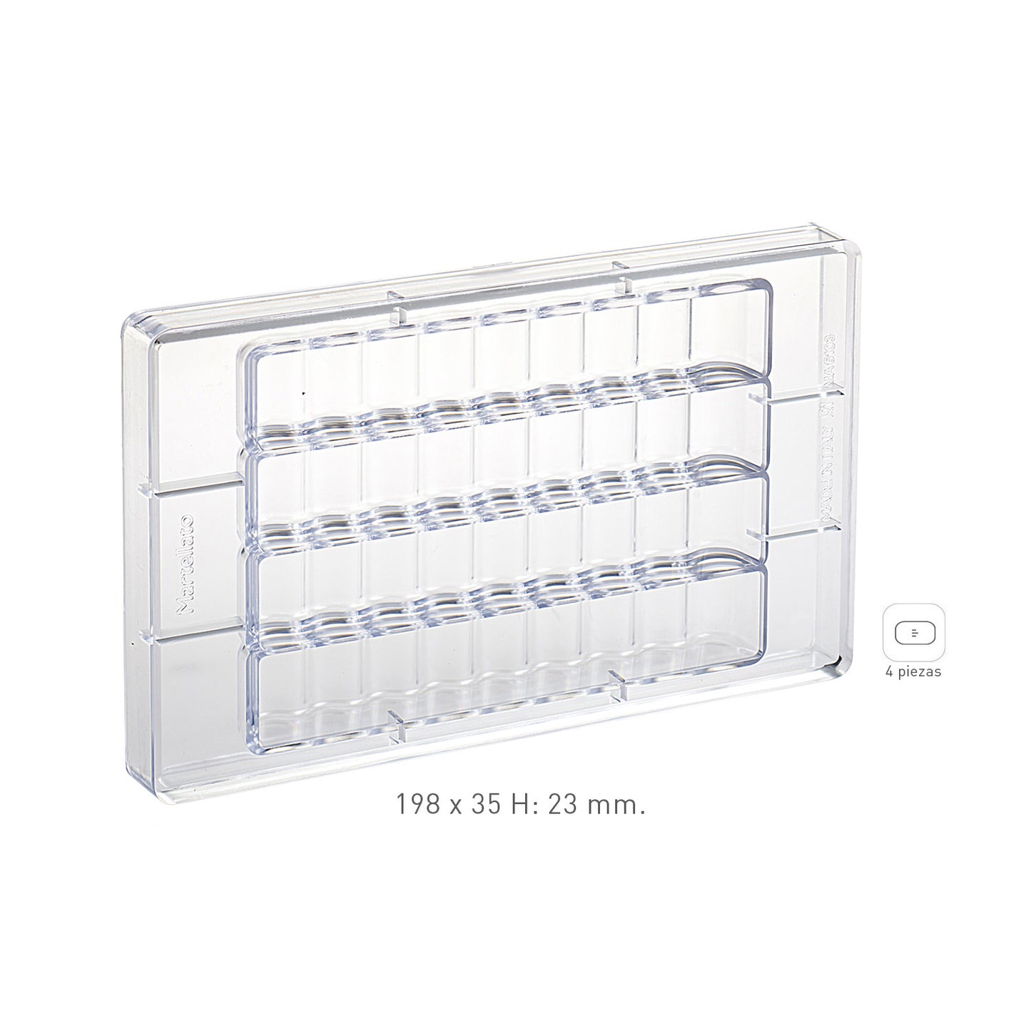 MOLDE POLICARBONATO ONDAS 198X35 H23MM | 4 PIEZAS