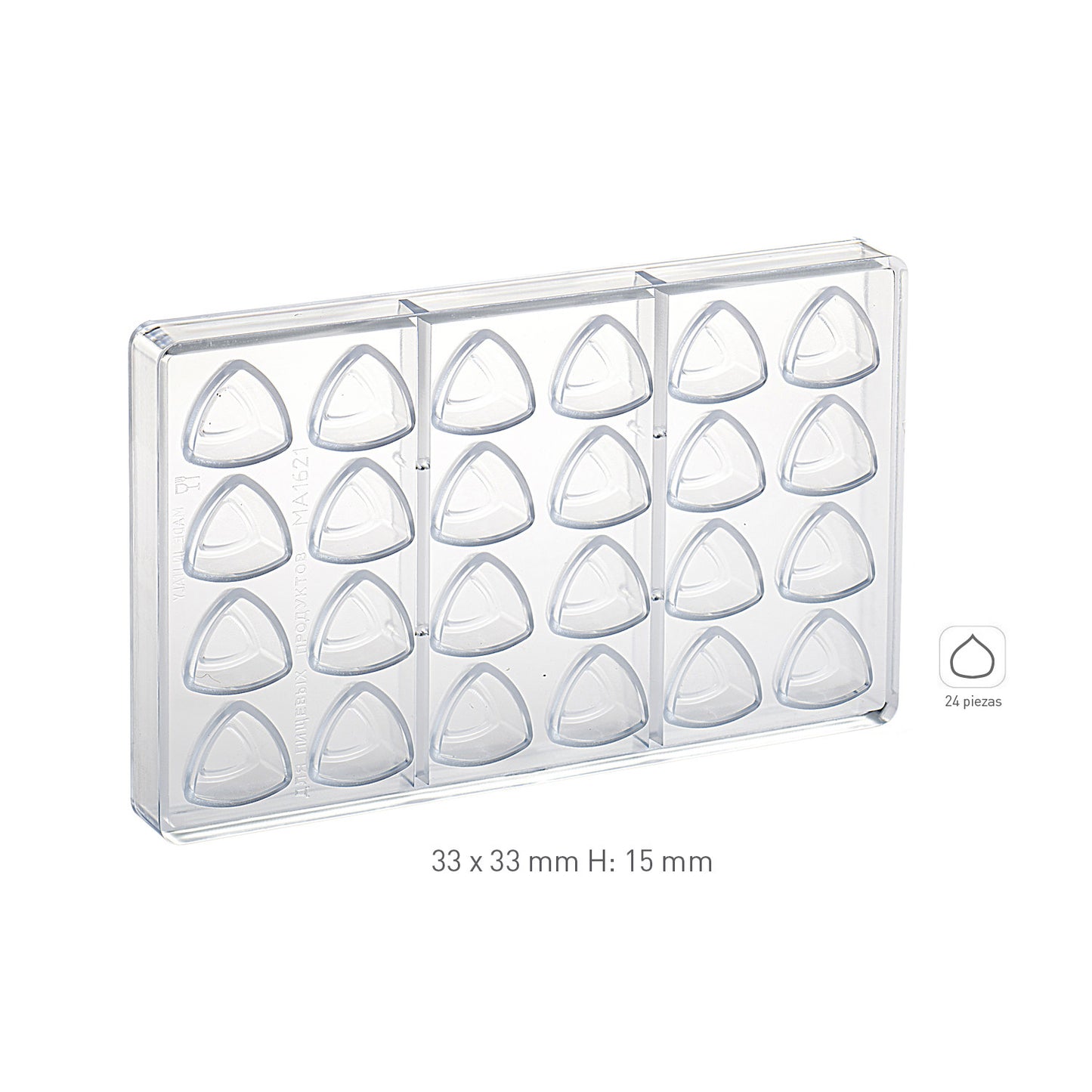 MOLDE POLICARBONATO PRALINE 33X33 H15MM | 24 PIEZAS