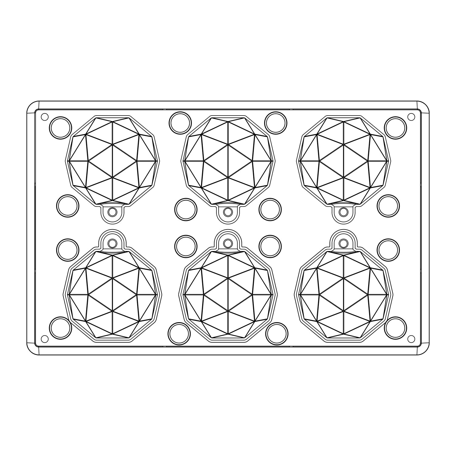 MOLDE POLICARBONATO MAGNÉTICO BOLA NAVIDAD 3D Ø 62XH72MM