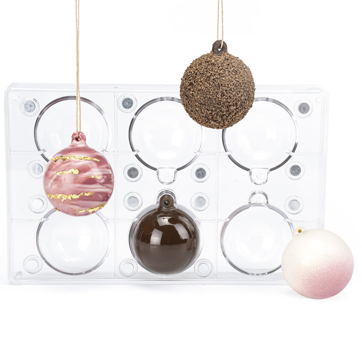POLYCARBONATO 3D CHRISTMAS BALL MOULD 275 x 175 mm | 6 PIECE