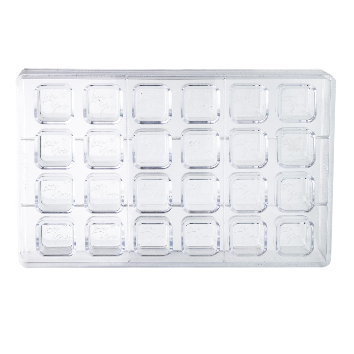 POLYCARBONATE MOULD BOMBONS LOVE YOU 275x175 x 26MM 24 PCS