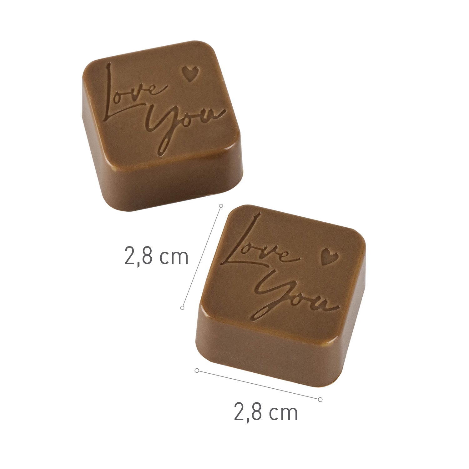 POLYCARBONATE MOULD BOMBONS LOVE YOU 275x175 x 26MM 24 PCS