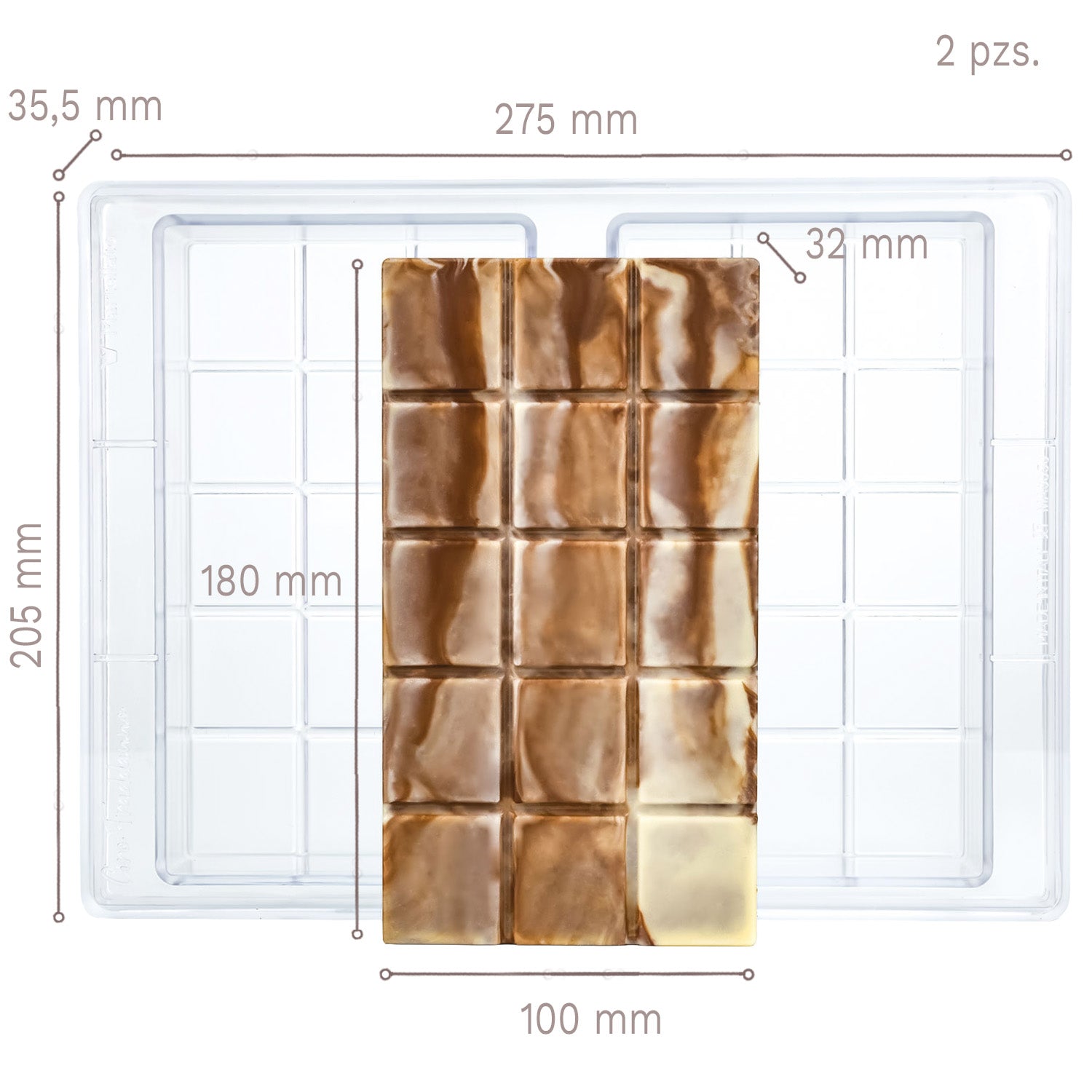 MOLDE POLICARBONATO 205 X 275 X 35,5 MM GIGA TABLETA – 2 PZS
