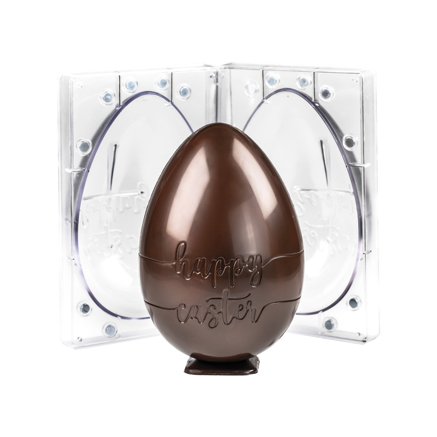 MOULE À OEUFS EN POLYCARBONATE HAPPY EASTER 3D DIAM156H228MM