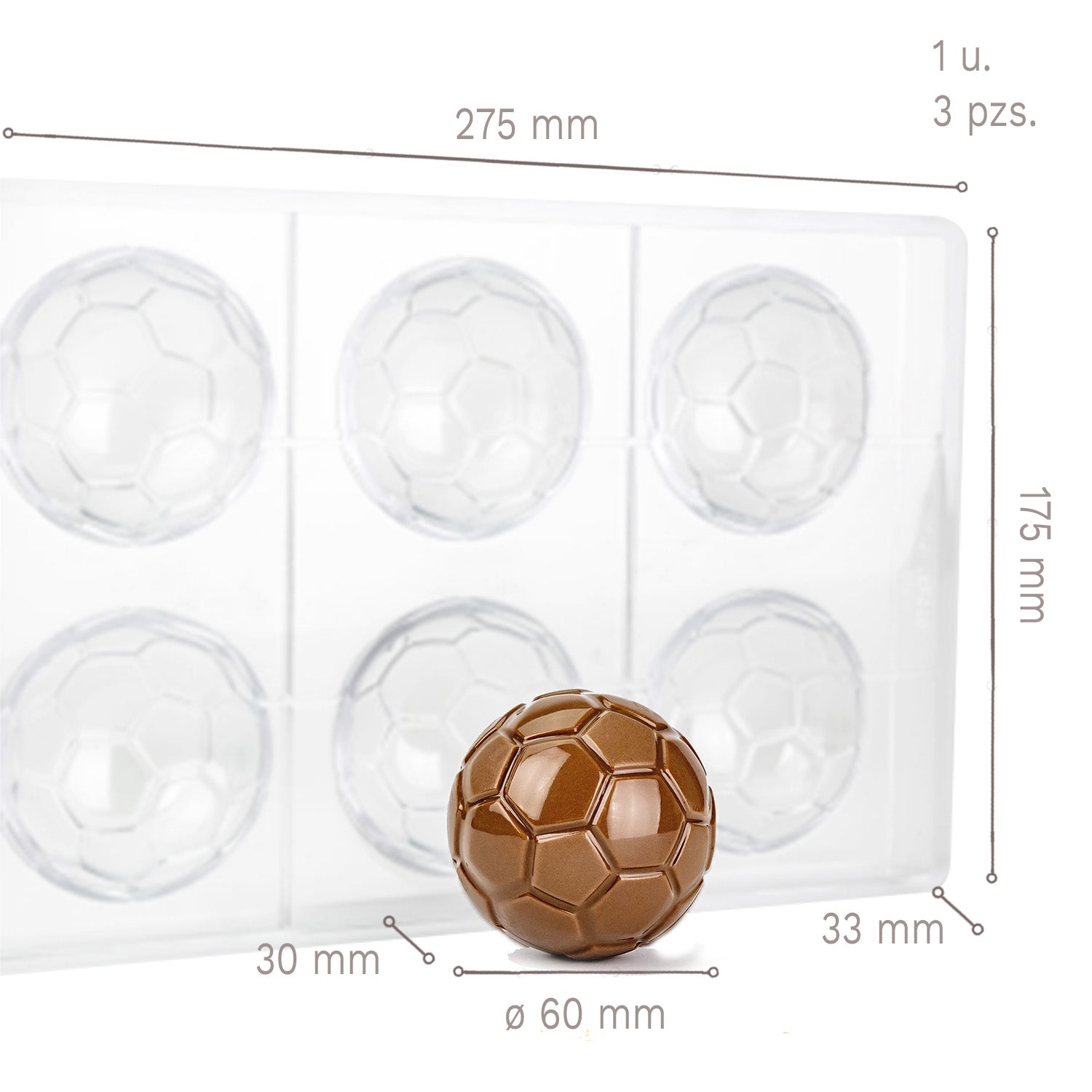  STAMPO IN POLICARBONATO PALLONE DA CALCIO 275X175X33MM - 3