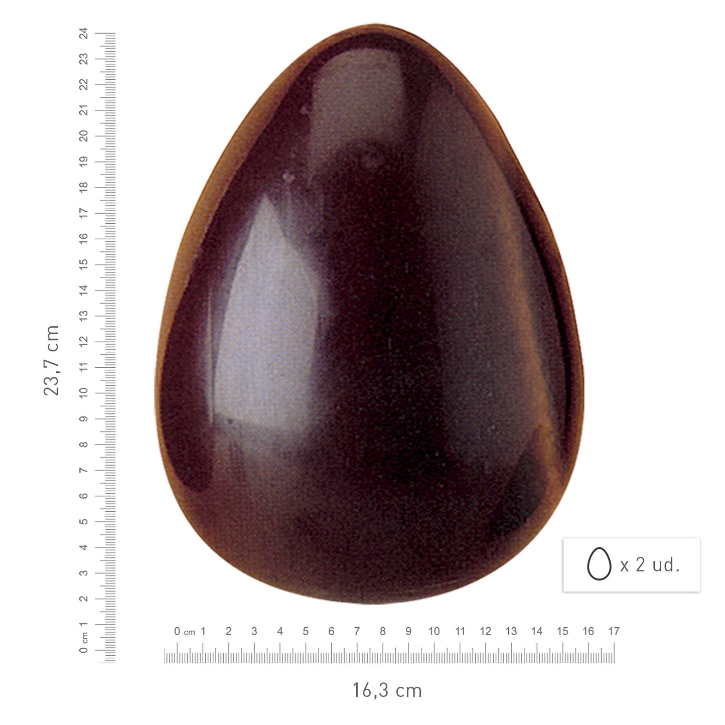 MOLDE POLICARBONATO 2 FORMAS HUEVO PASCUA 400G 237X163MM
