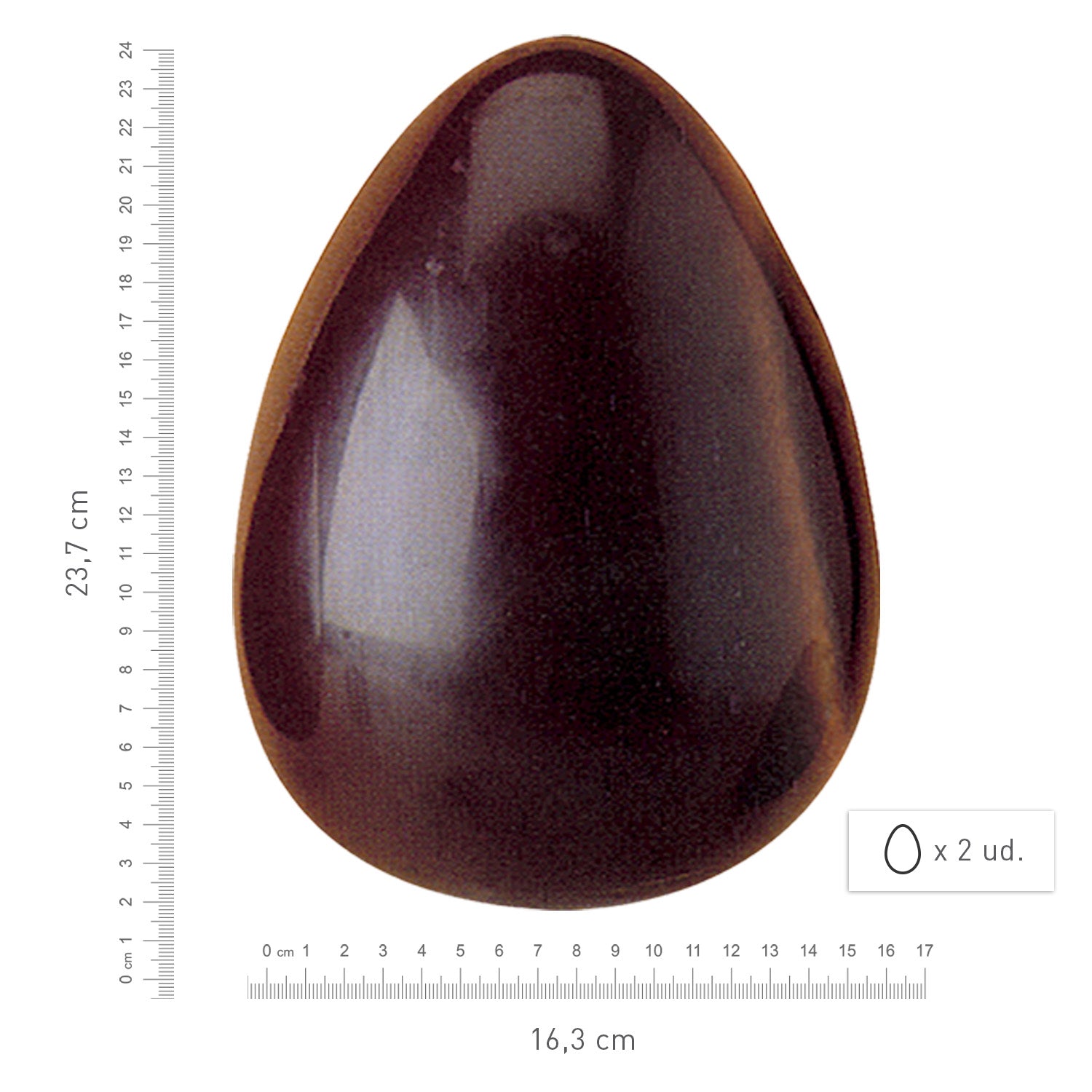 MOULE OEUF CHOCOLAT POLYCARBONATE 2U 159X105MM/150G