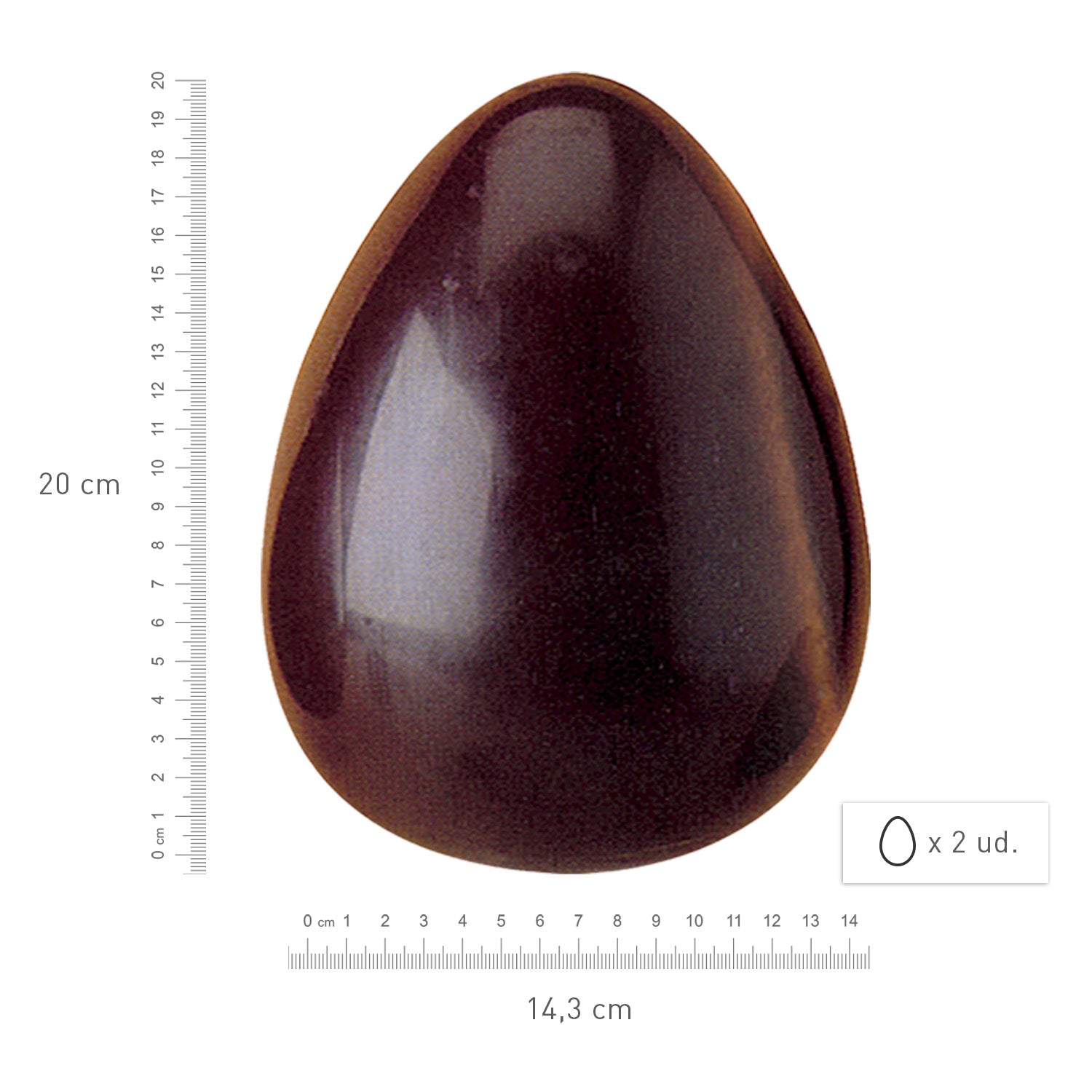 MOULE OEUF CHOCOLAT POLYCARBONATE 2U 200X143MM/250G