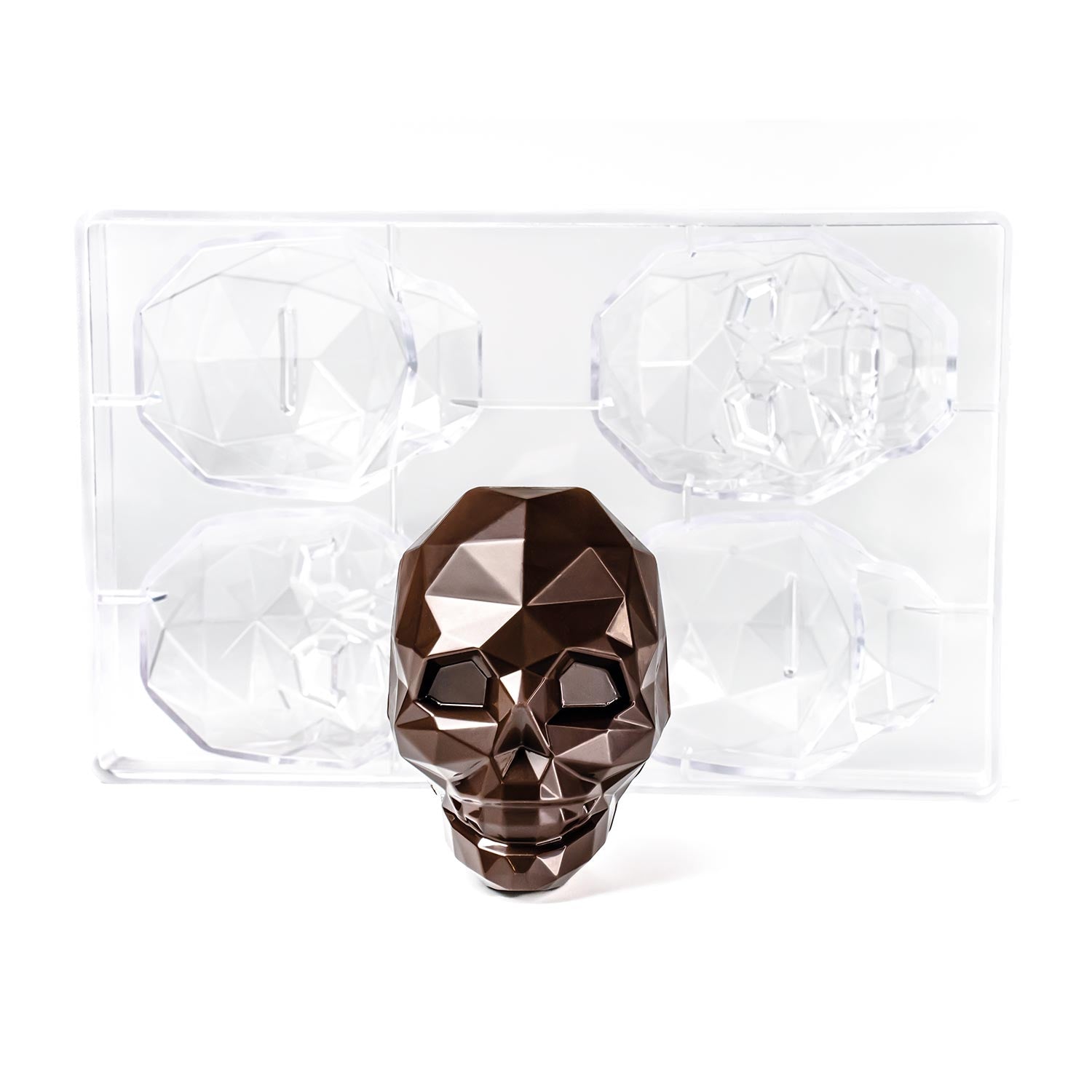 MOLDE POLICARBONATO CALAVERA DIAMANTE 96X75H100MM | 2 PZ 3D