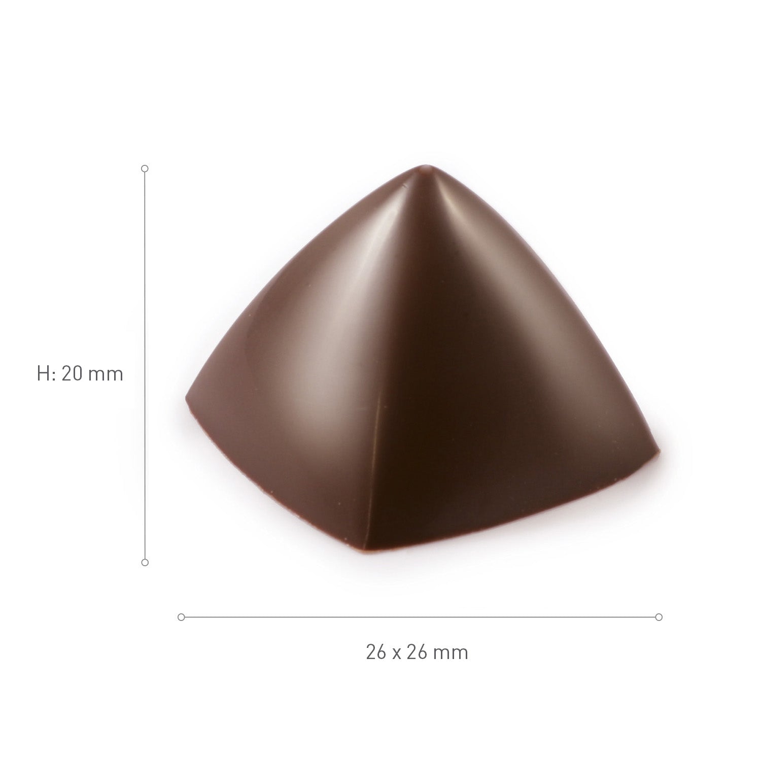 MOLDE POLICARBONATO PIRAMIDE 7GR  26X26 H20MM 30PIEZAS